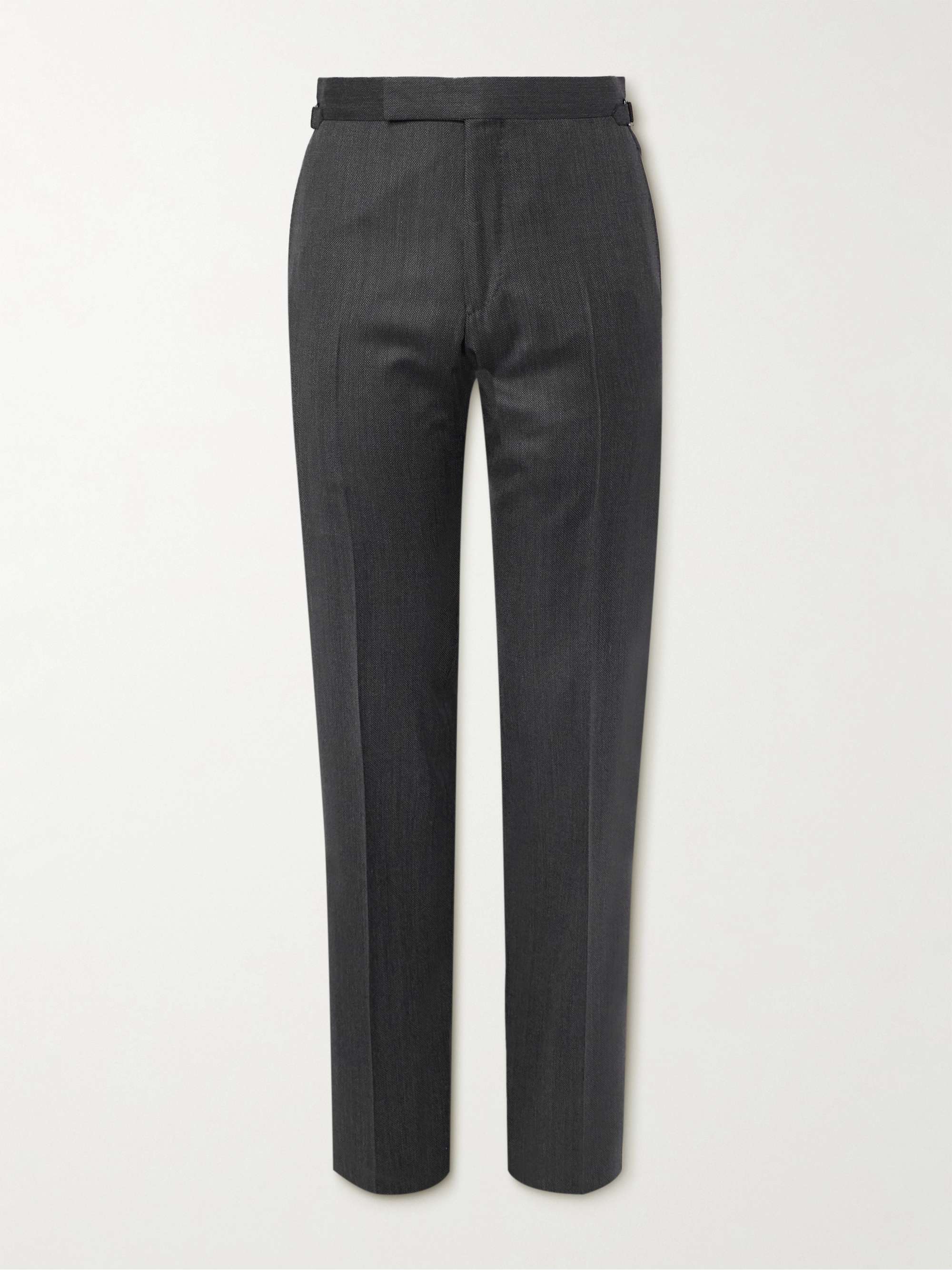 O'Connor Tapered Birdseye Textured-Wool Suit Trousers view
