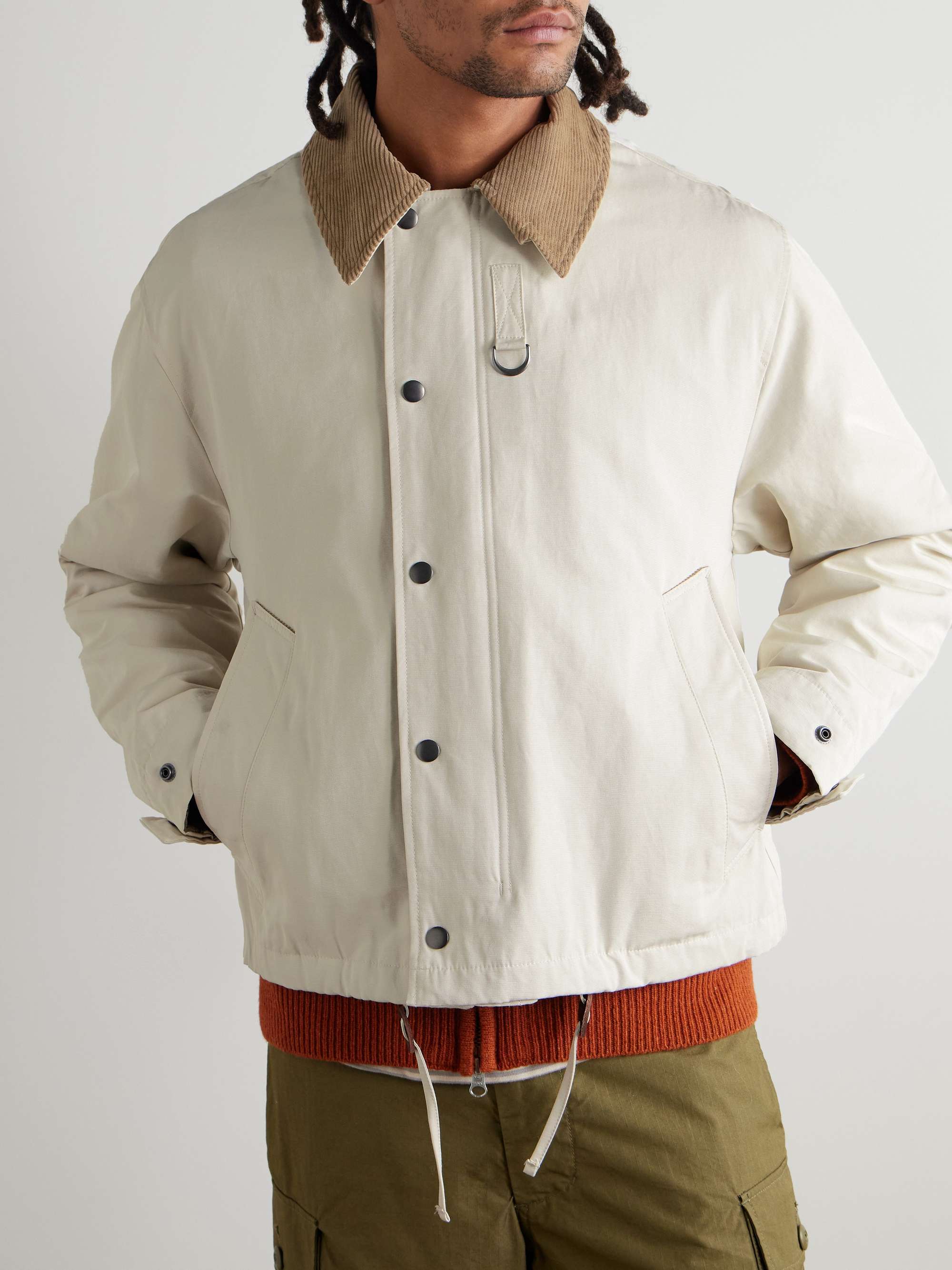 Corduroy-Trimmed Cotton-Blend Jacket view