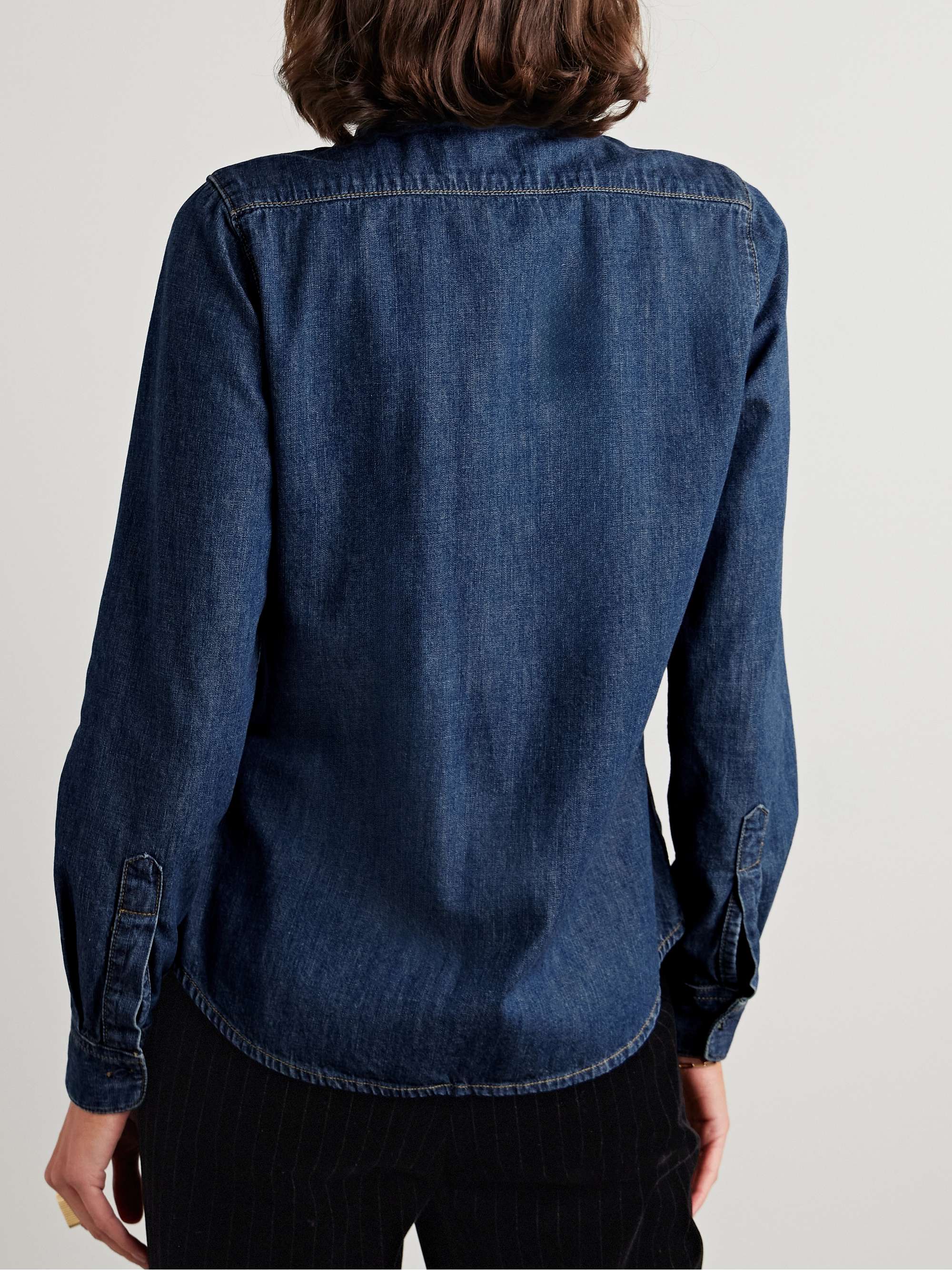 Lexa ruffled denim shirt view