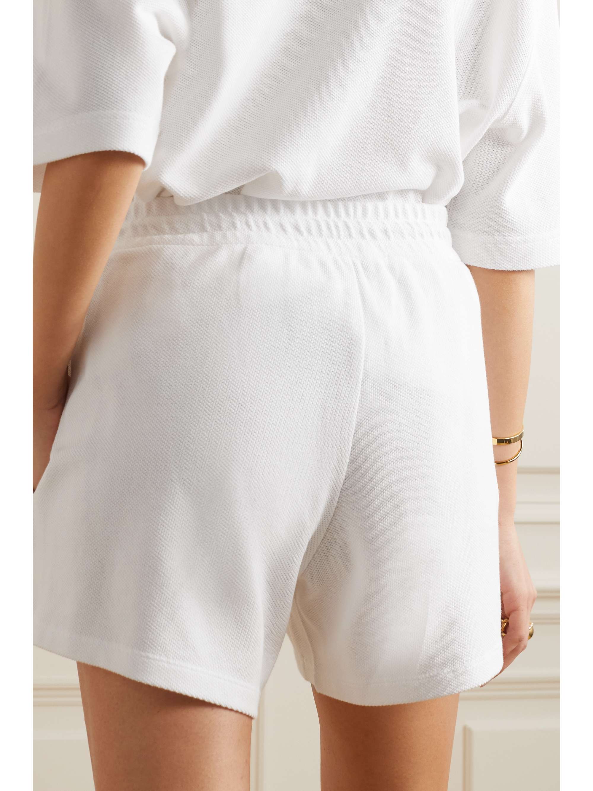 Printed cotton-piqué shorts view