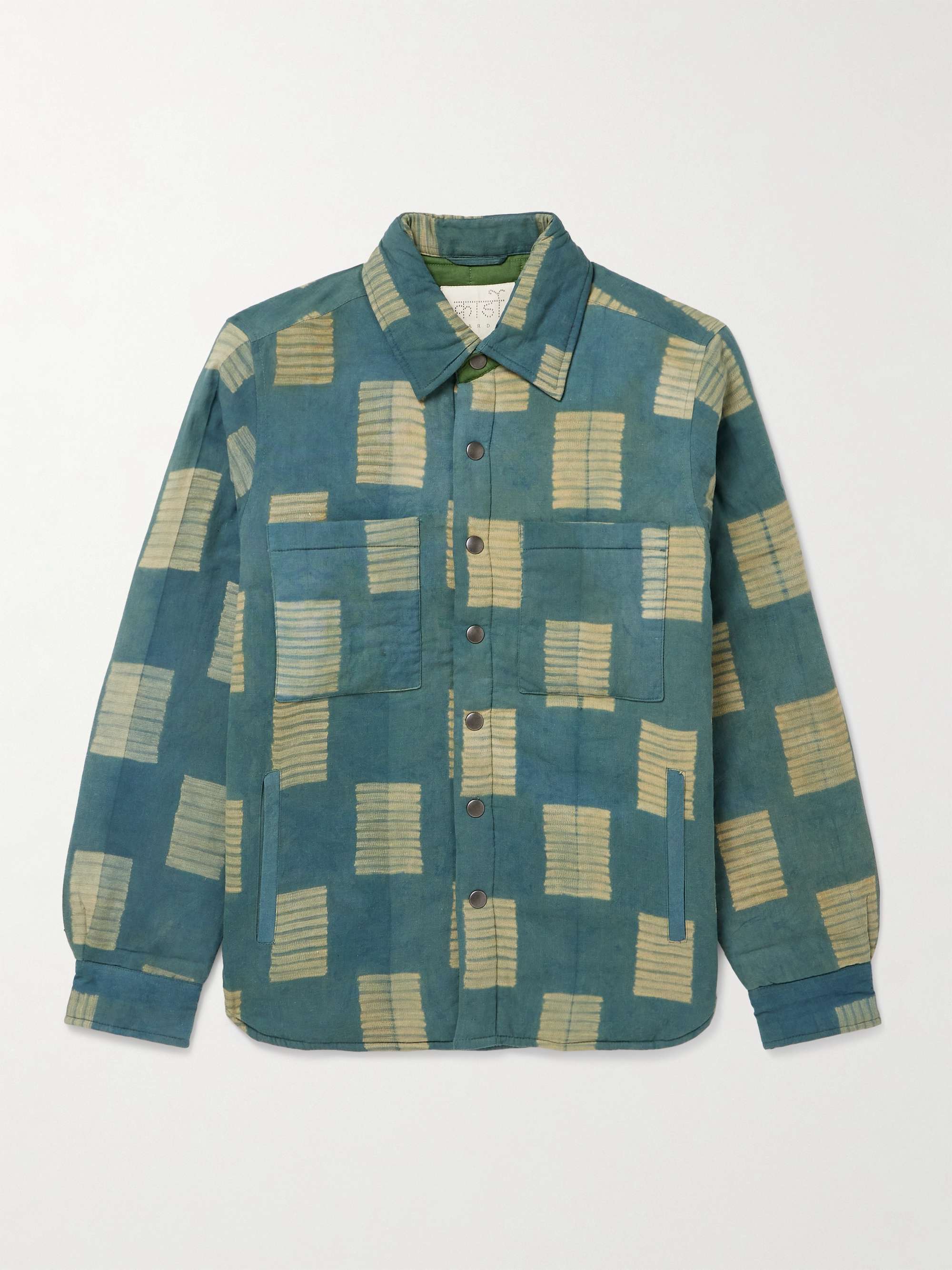 Woody Shibori-Dyed Cotton Shirt Jacket view