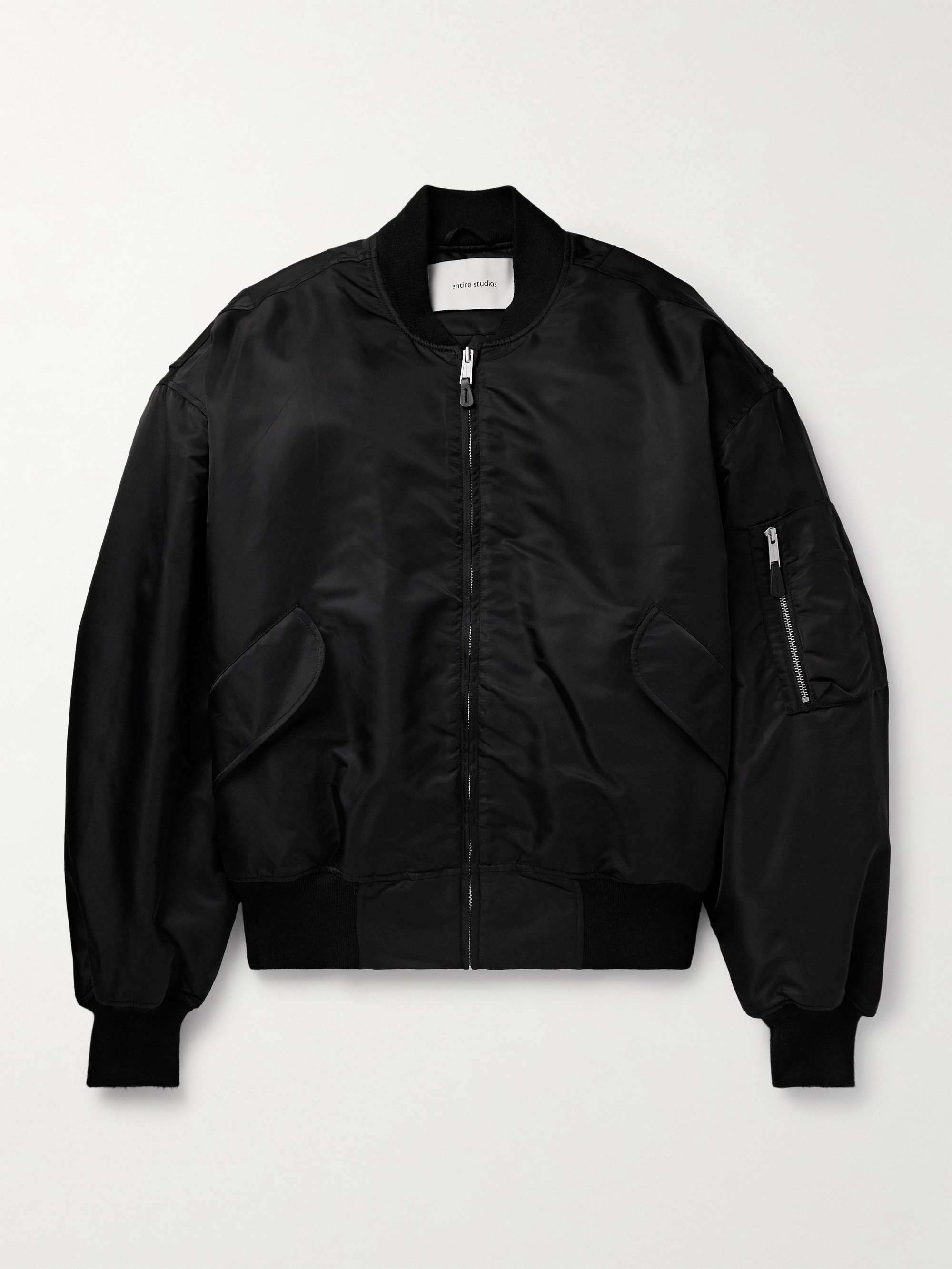 Broad Oversized Satin Bomber Jacket view