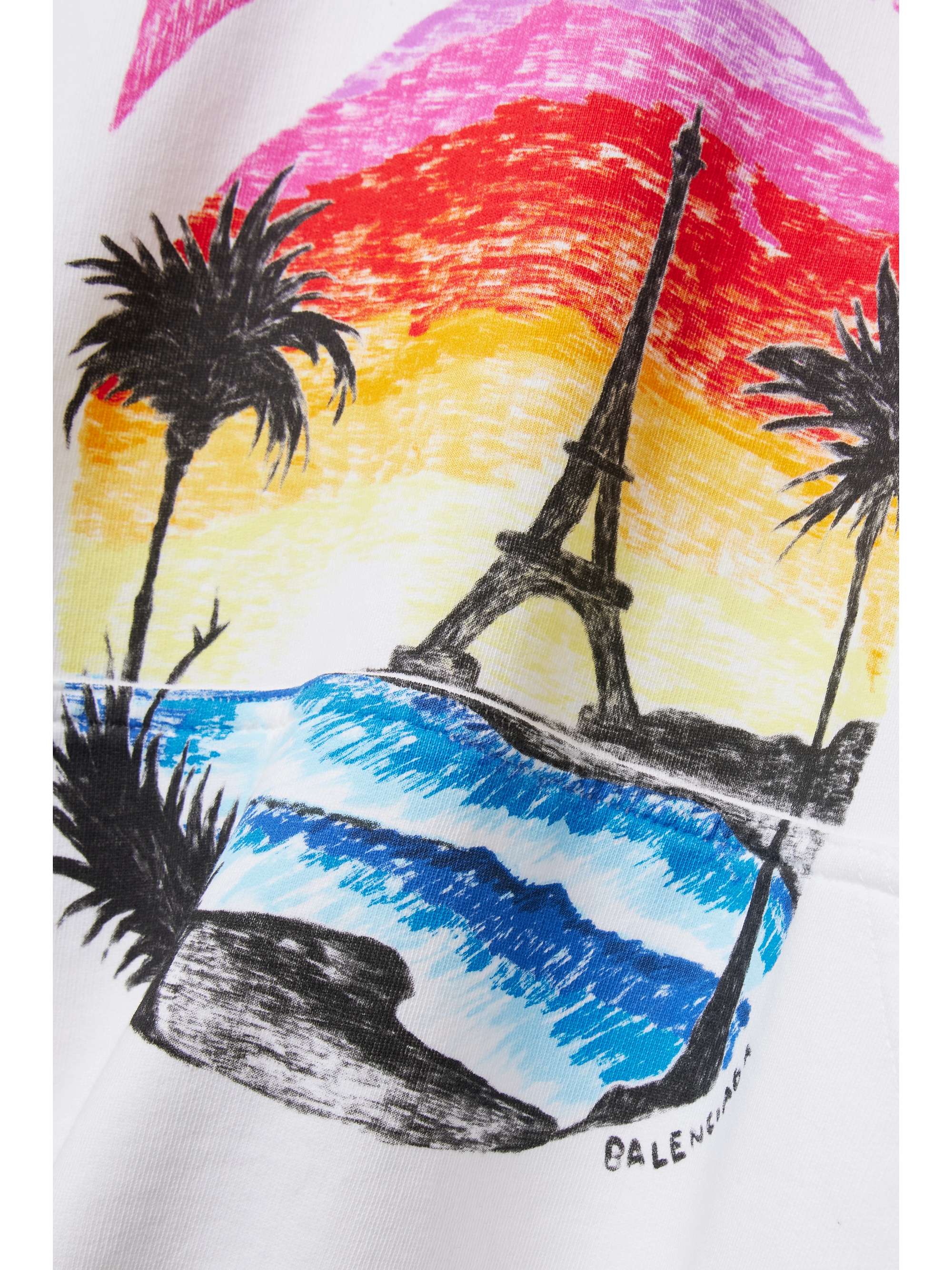 Oversized printed cotton-jersey hoodie view