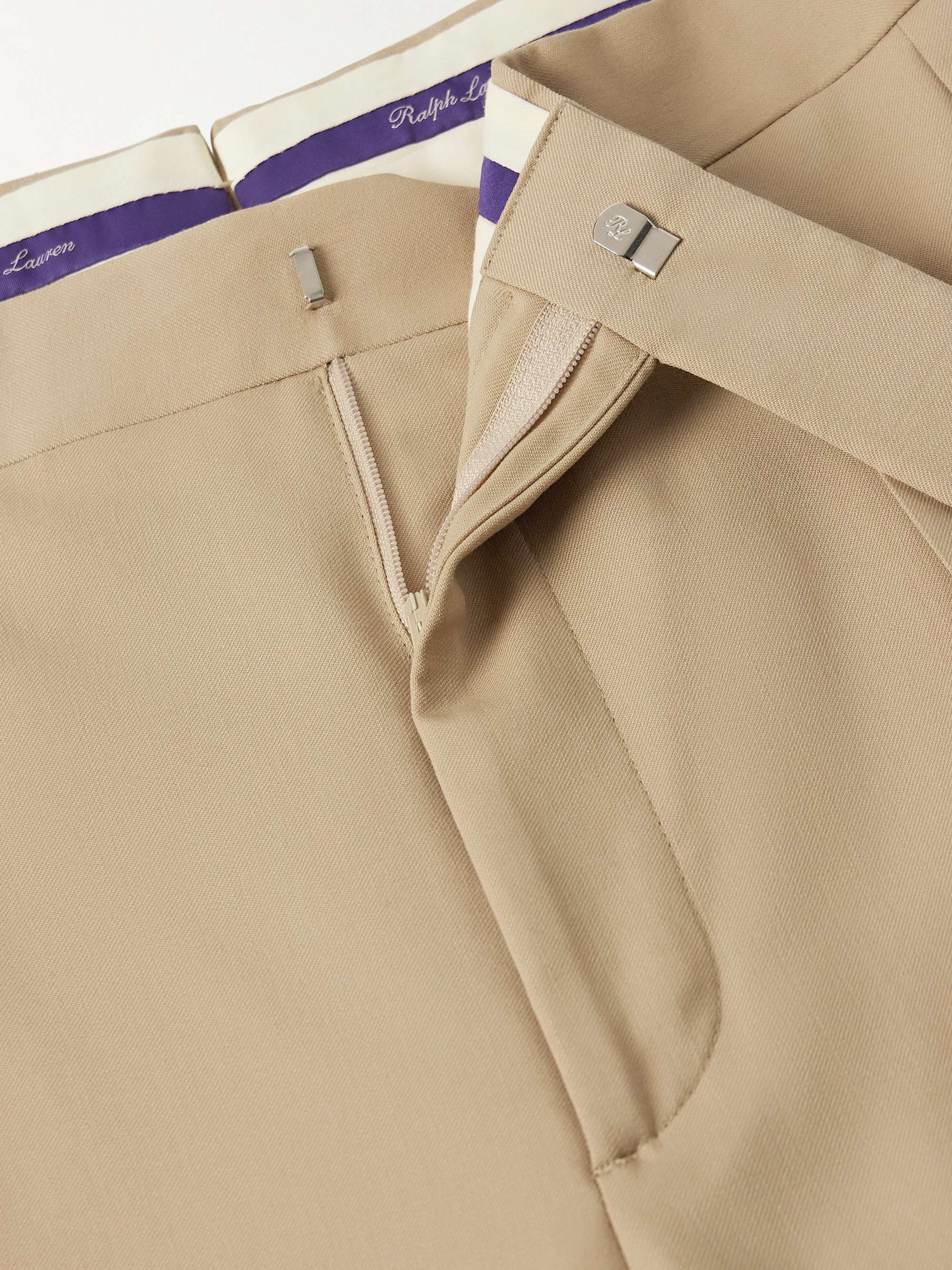 Gregory Straight-Leg Pleated Wool-Gabardine Trousers view