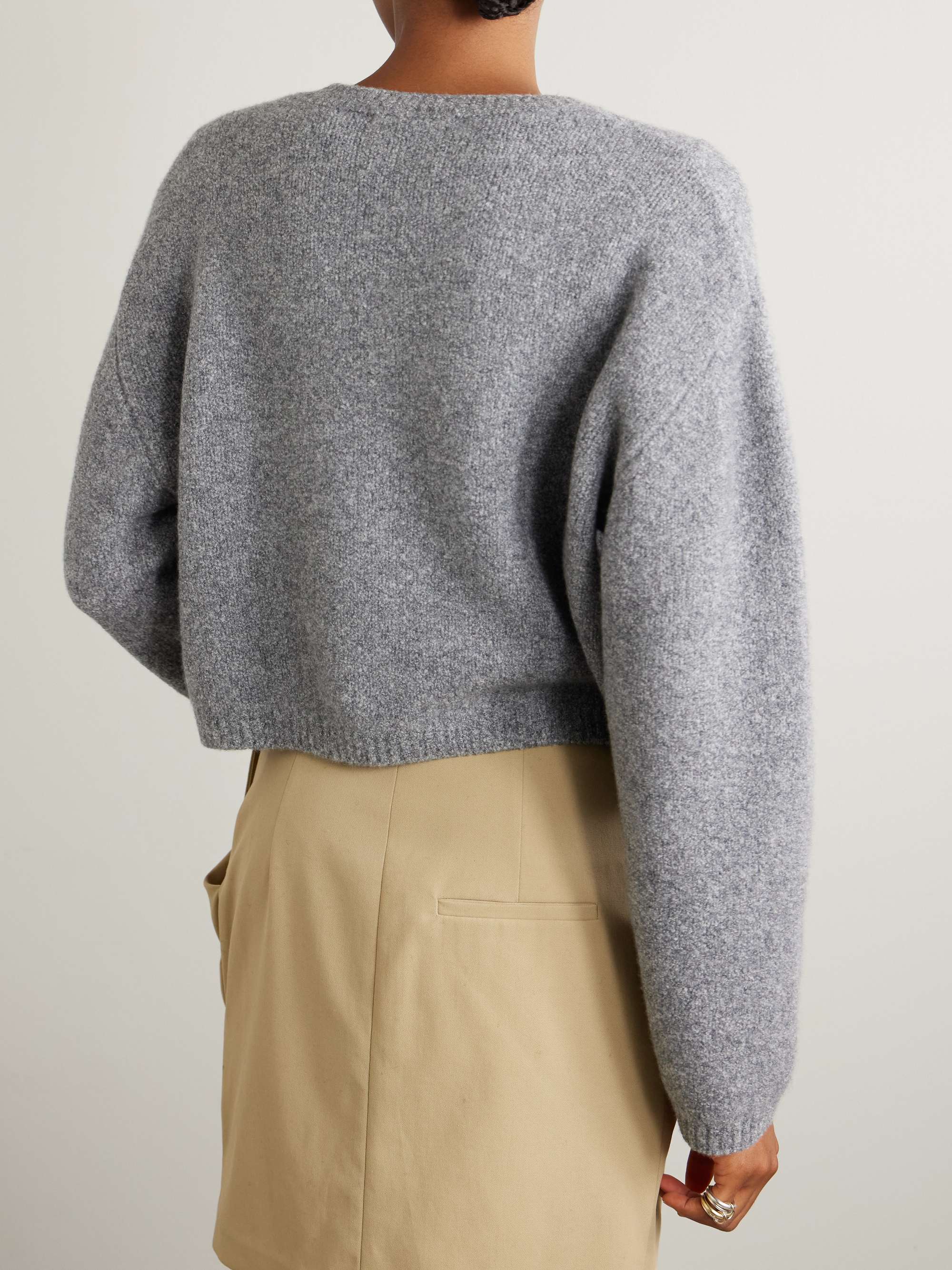 Hazelle cropped cashmere-blend sweater view