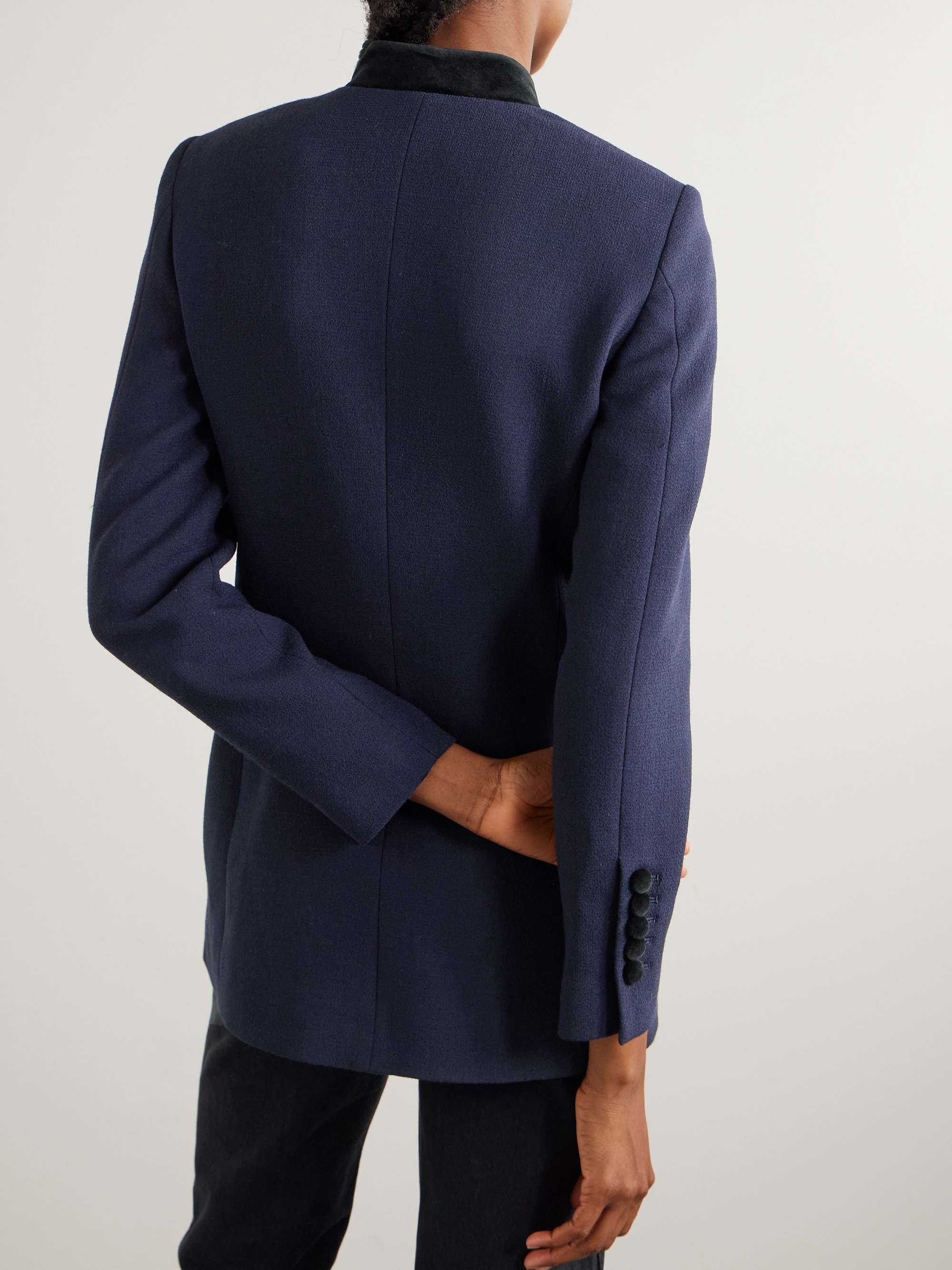 + The Vanguard Raja velvet-trimmed wool jacket view