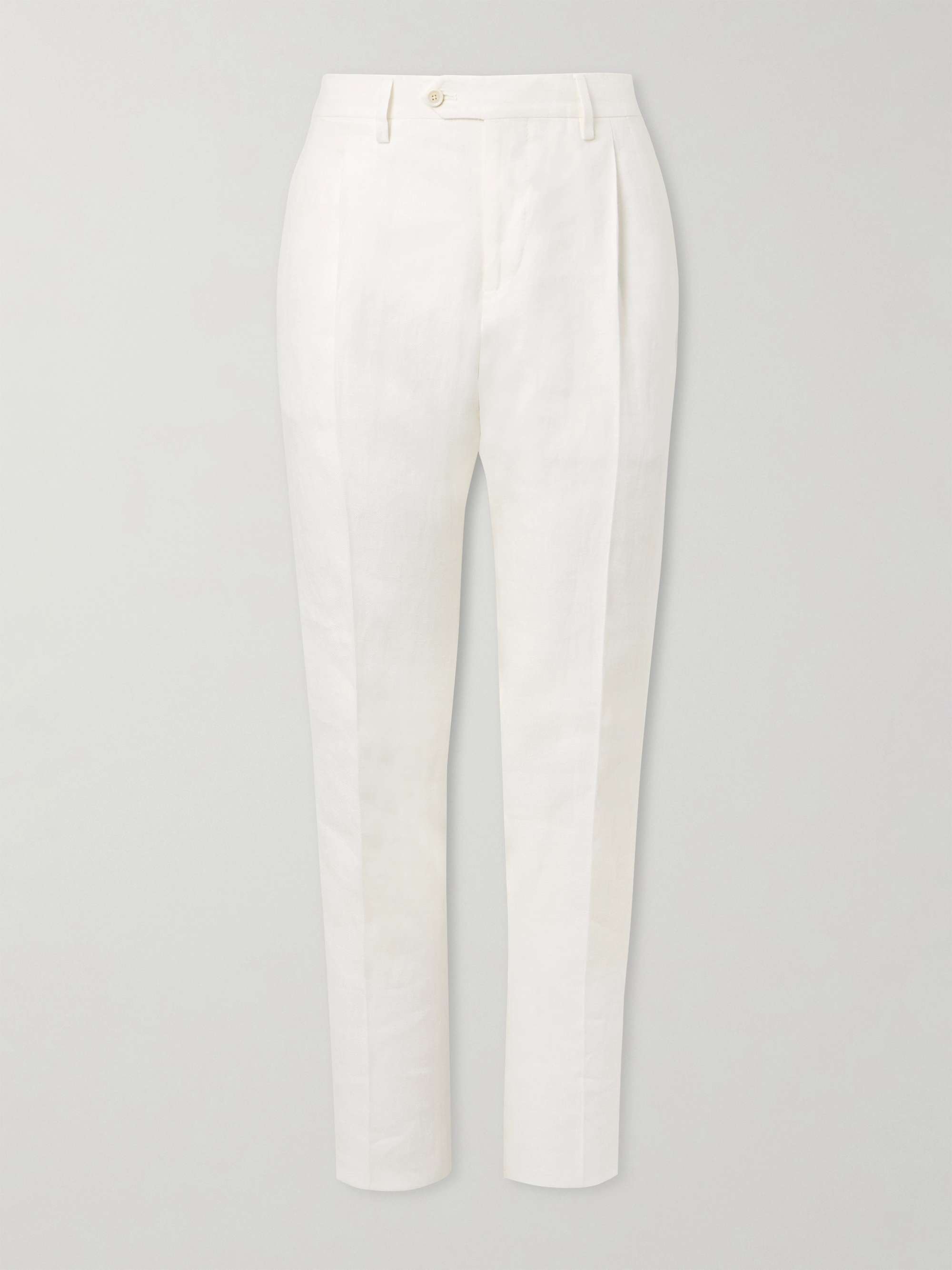 Soho Tapered Pleated Linen-Twill Trousers view