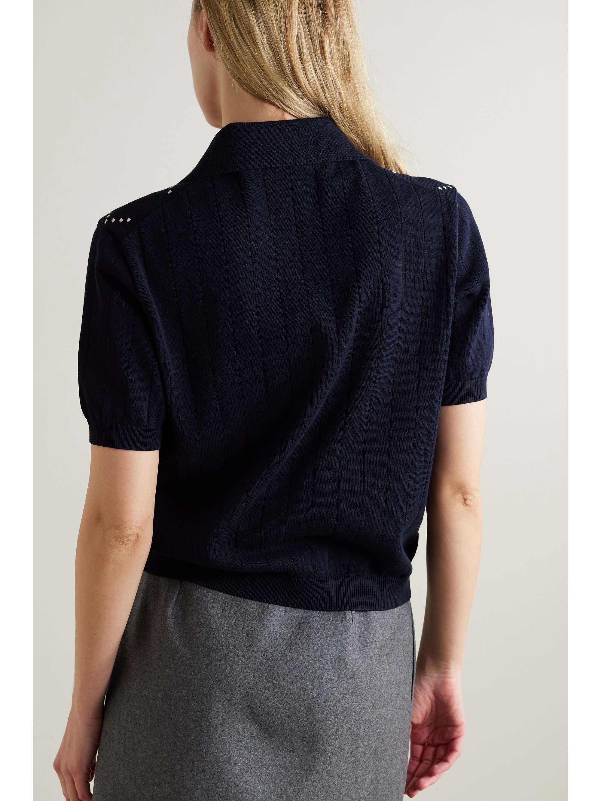 Cable-knit intarsia cotton cardigan view
