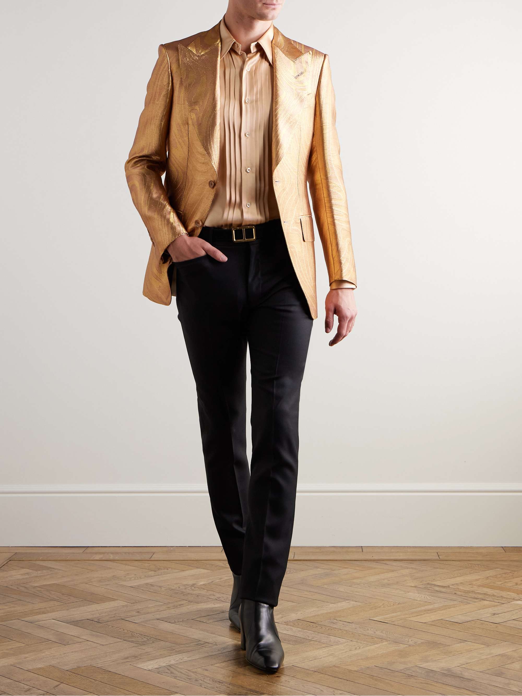 Pintucked Silk-Charmeuse Shirt view