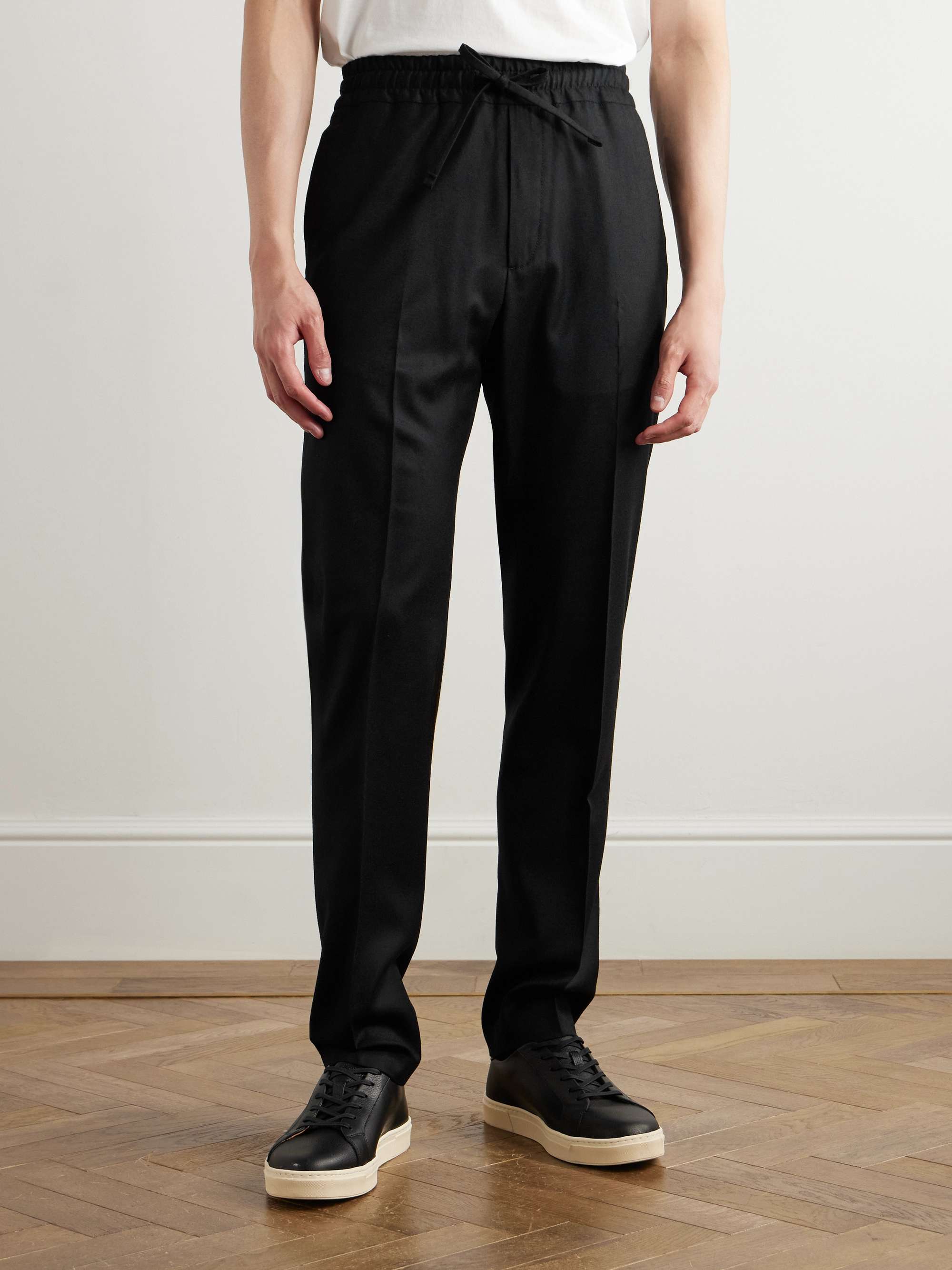 Slim-Fit Wool and Cashmere-Blend Drawstring Trousers view