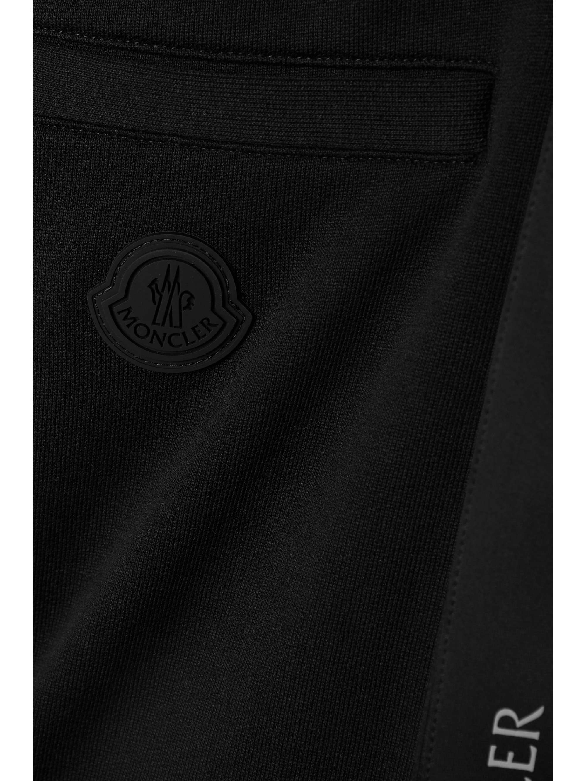 Satin-trimmed cotton-jersey tapered track pants view