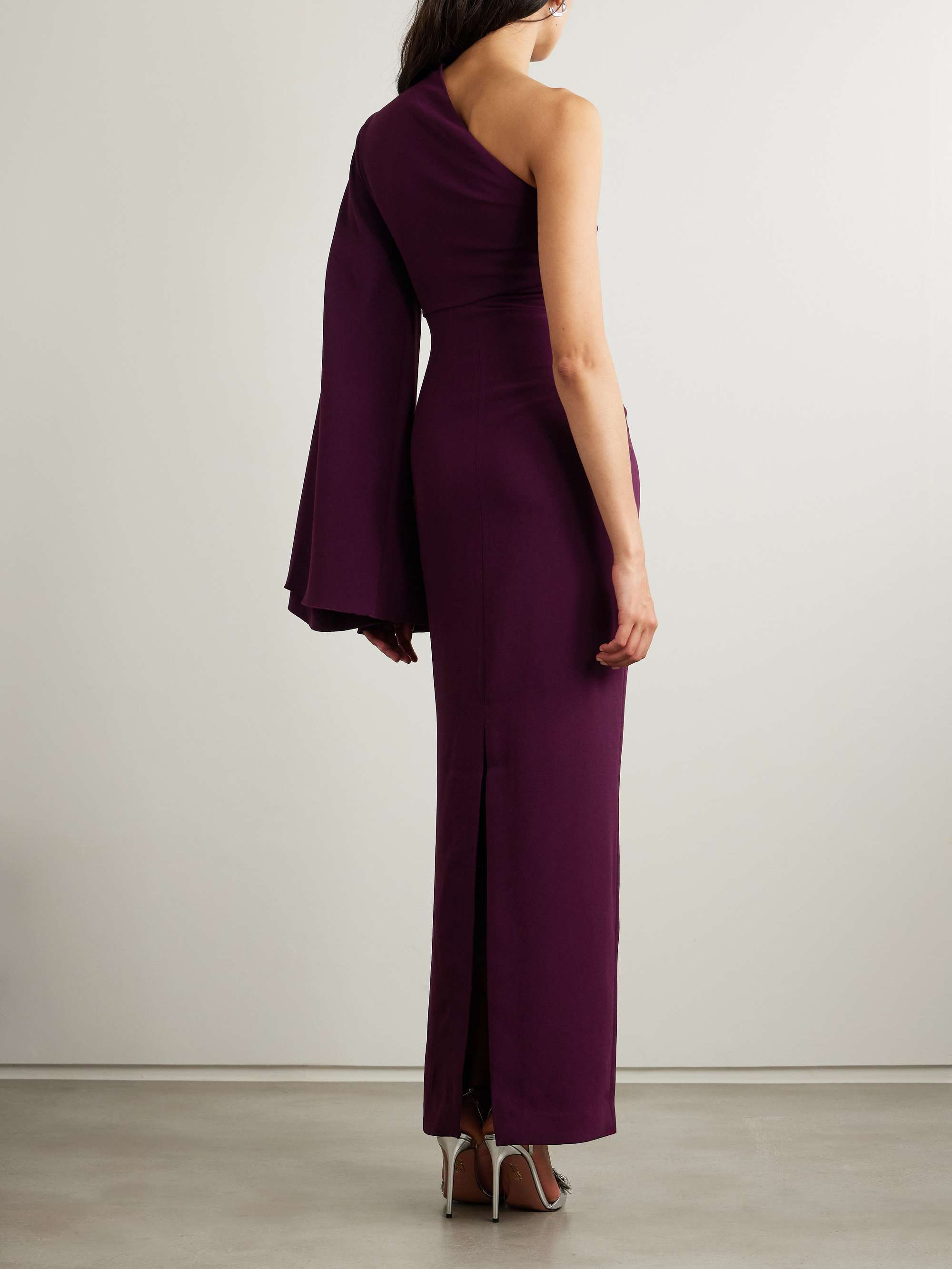 Elisa one-sleeve crepe gown view