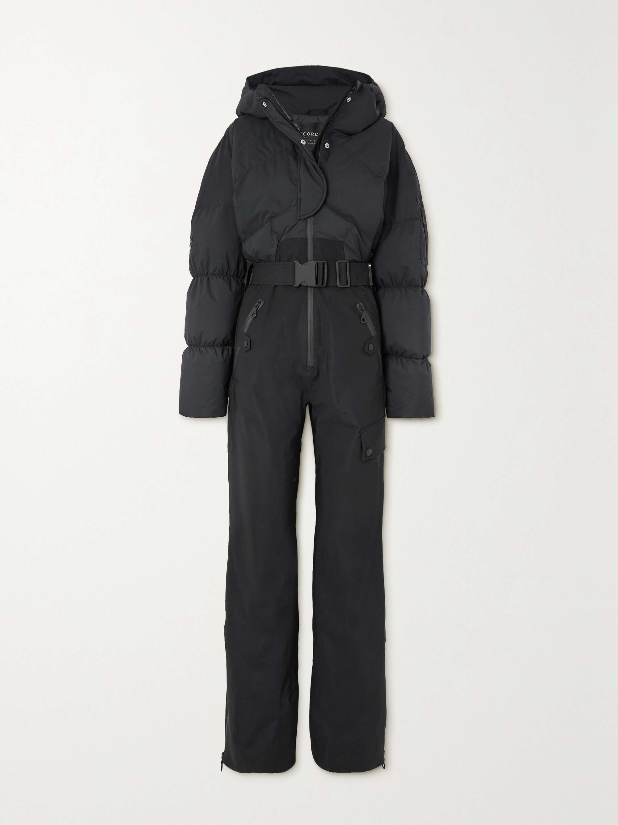 Sommet hooded belted padded ski suit view