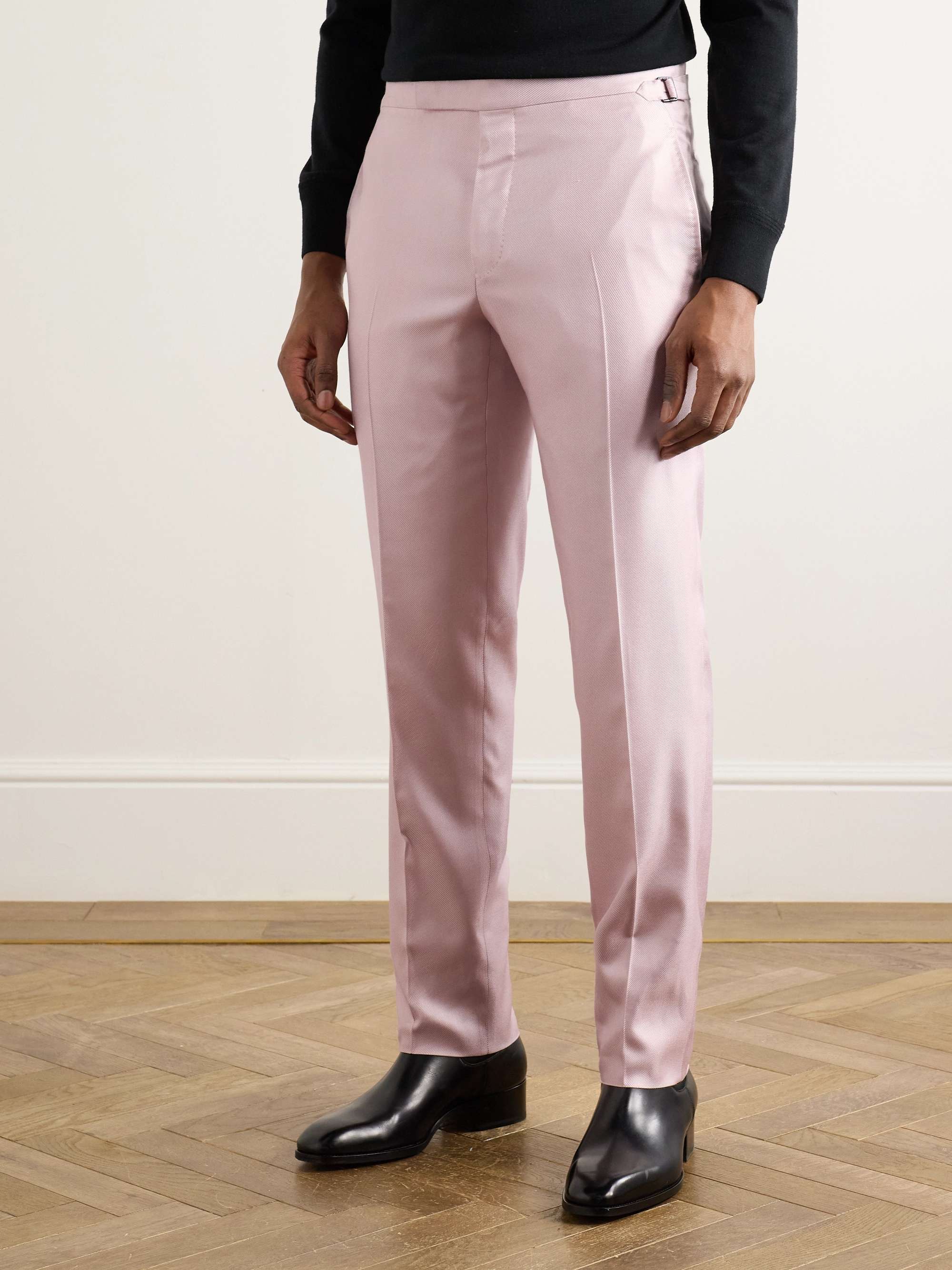 O'Connor Straight-Leg Silk-Twill Suit Trousers view