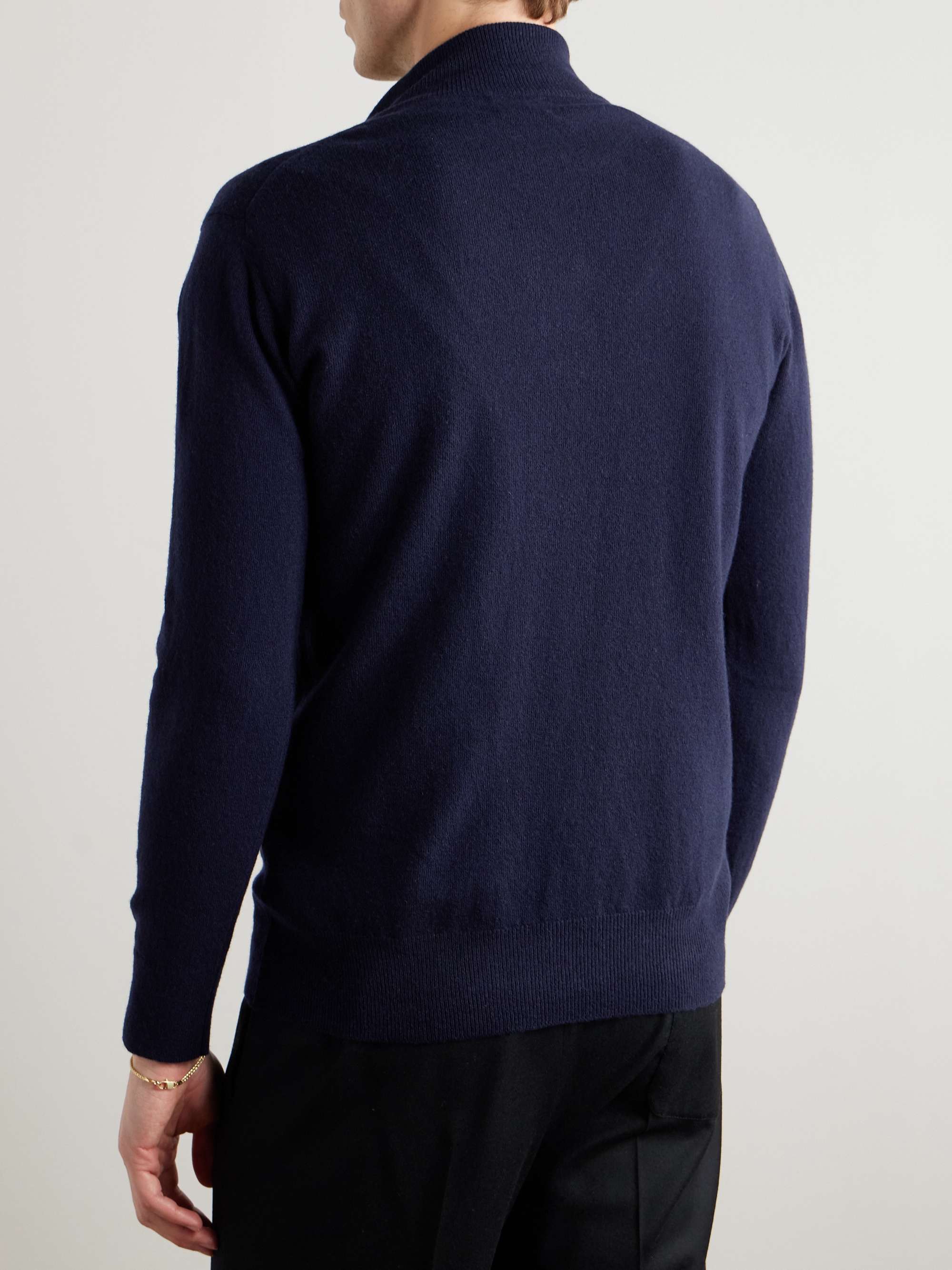 Merino Wool and Cashmere-Blend Half-Zip Sweater view
