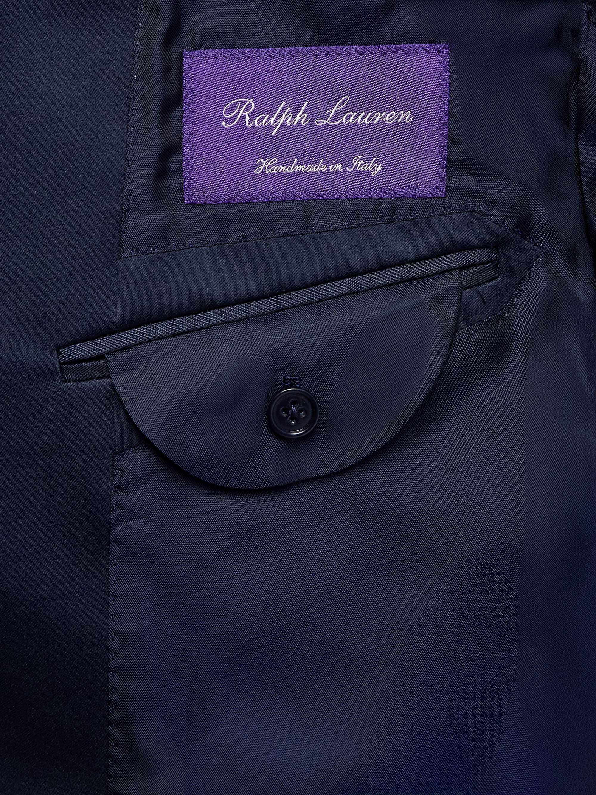Double-Breasted Satin-Trimmed Linen-Canvas Blazer view