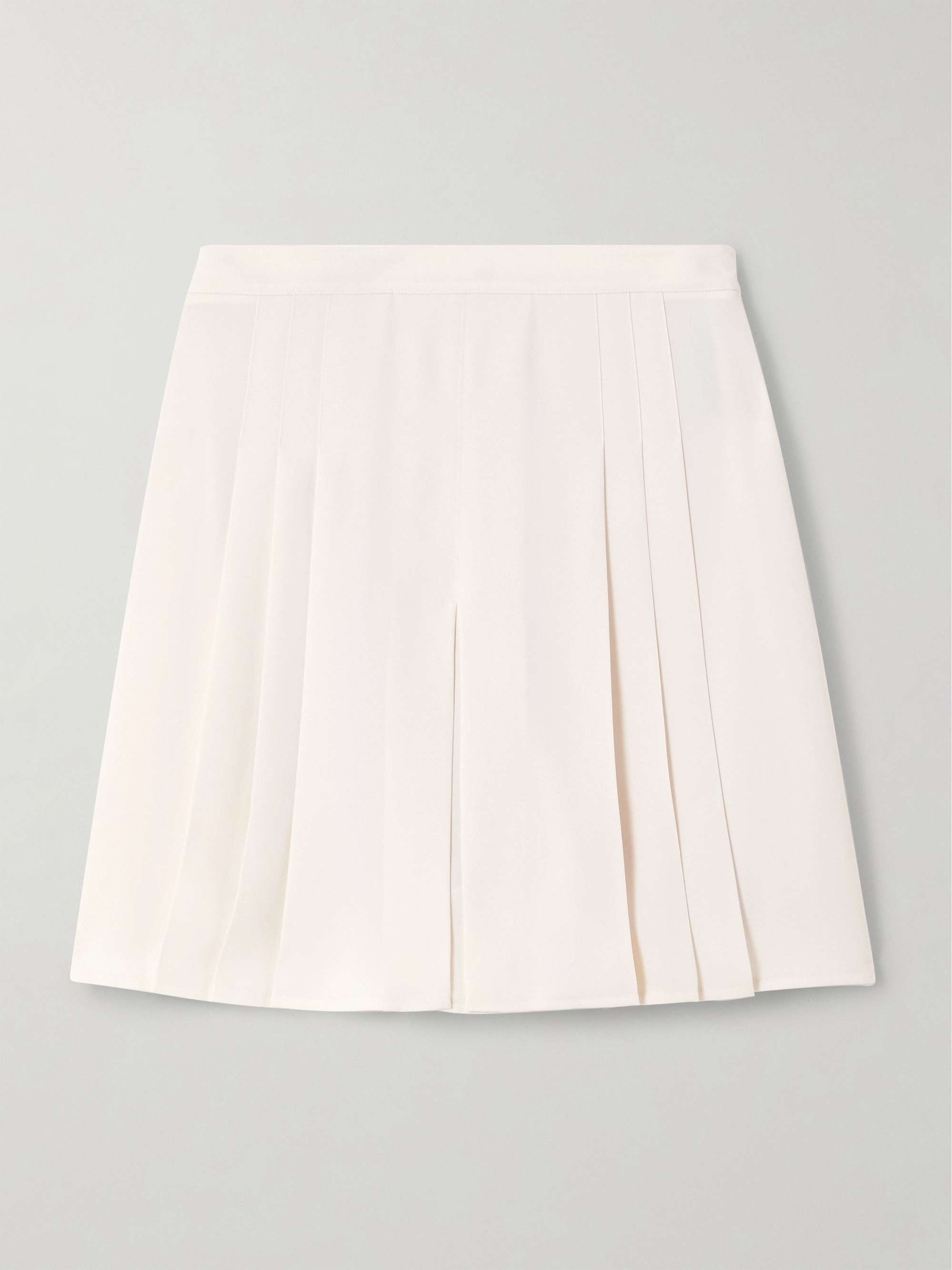 Layered pleated twill shorts view