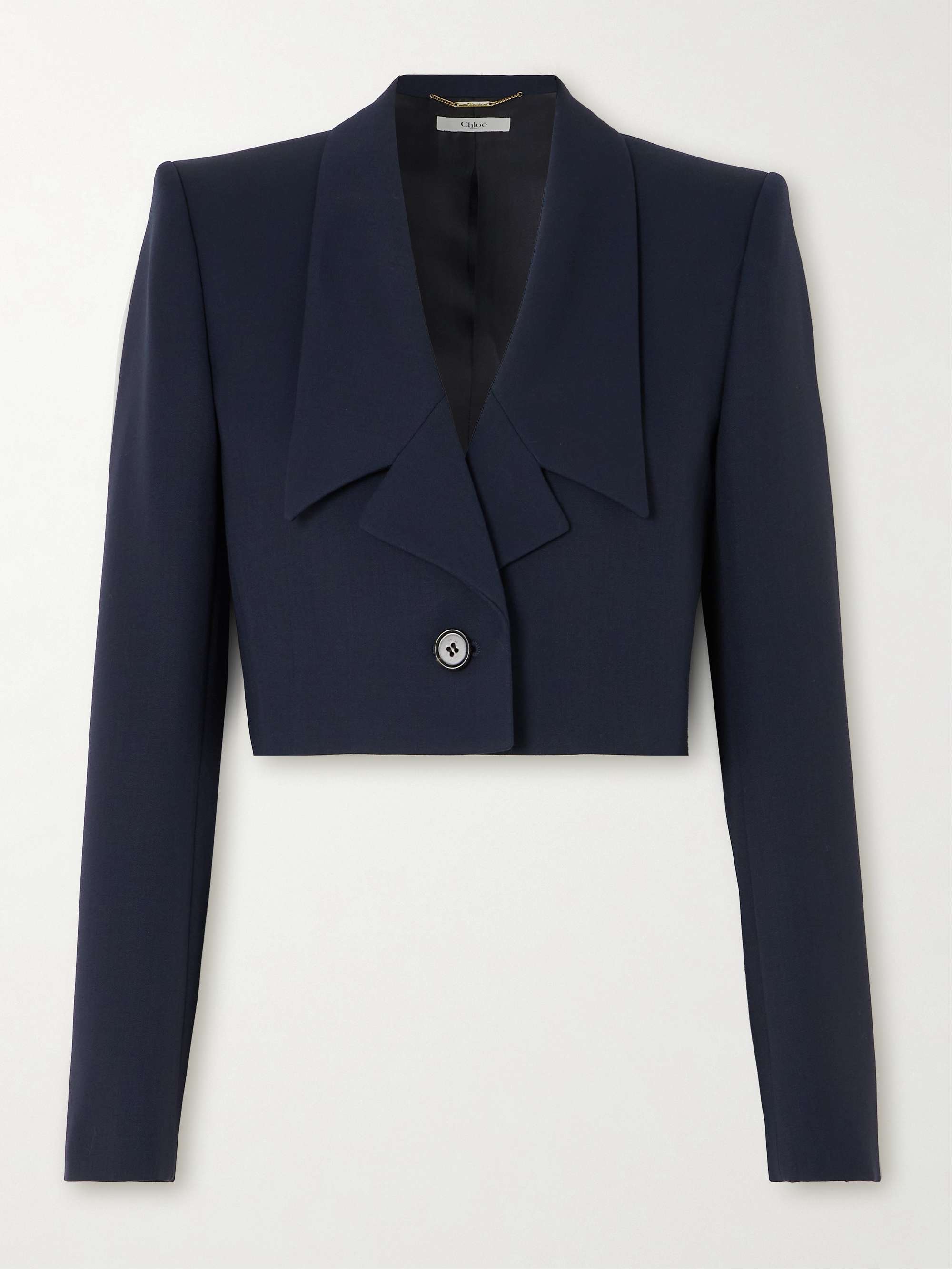 Spencer cropped grain de poudre wool blazer view
