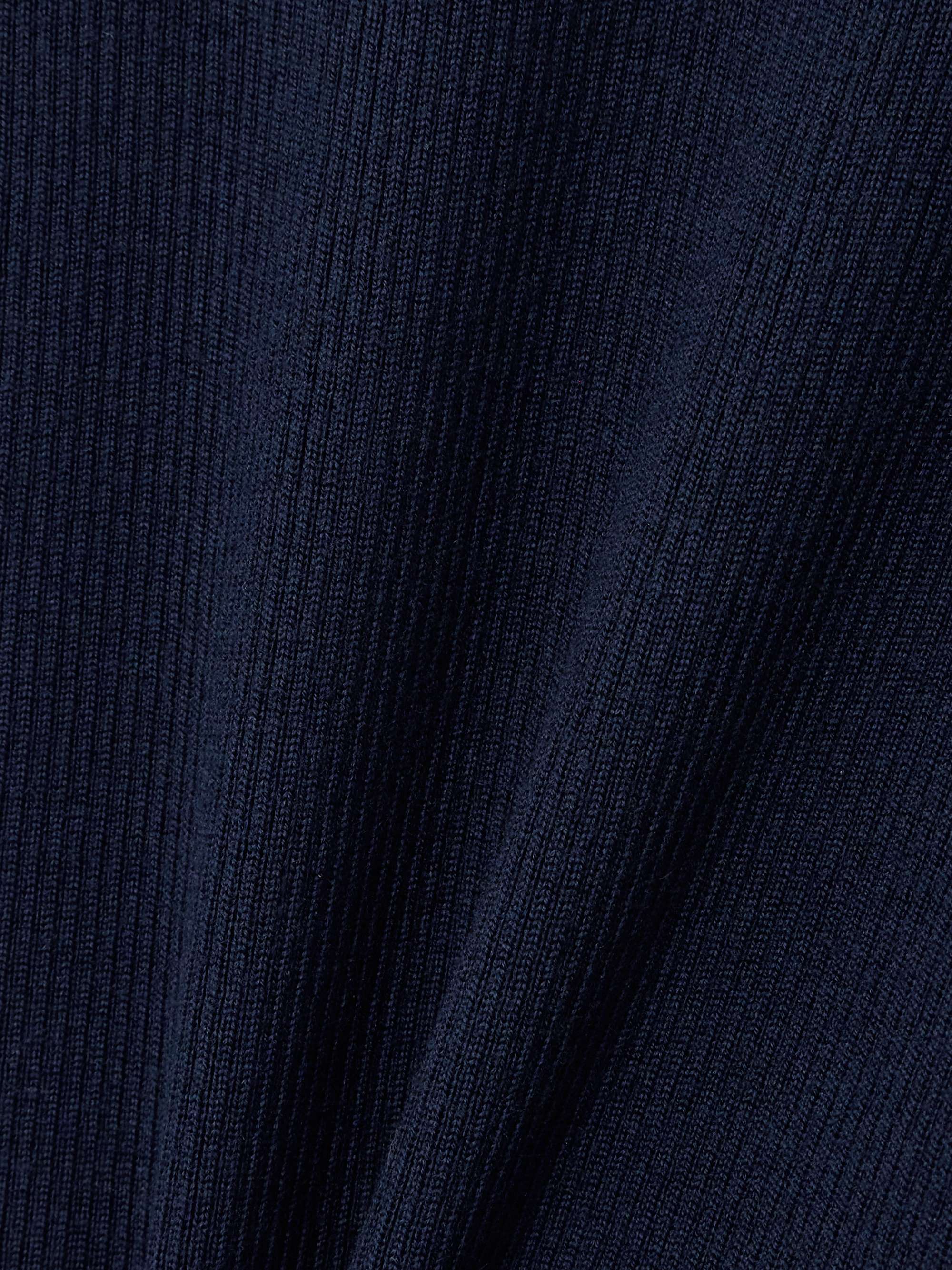 Turtleneck striped ribbed wool sweater view