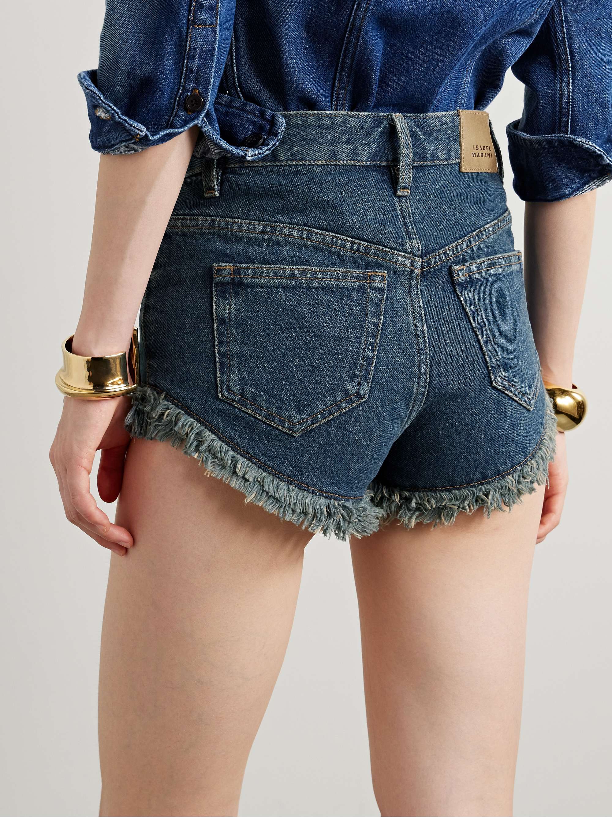 Eneidao fringed denim shorts view