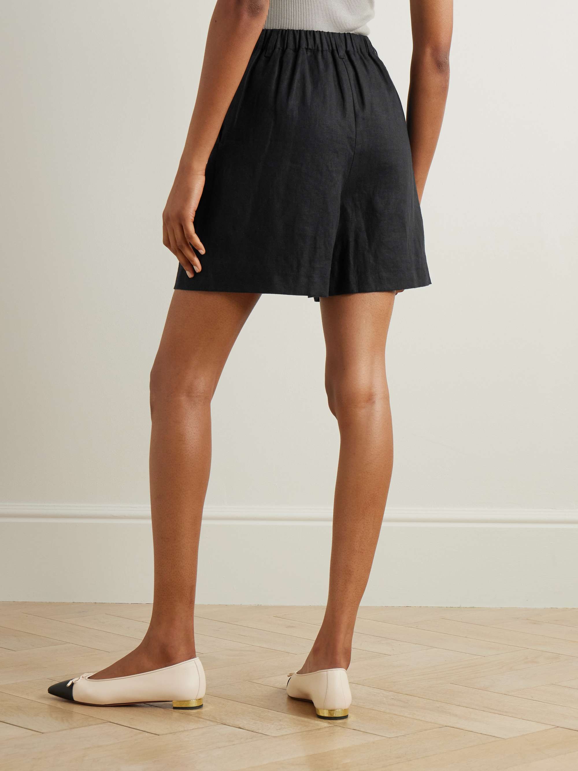 Marchello pleated linen shorts view