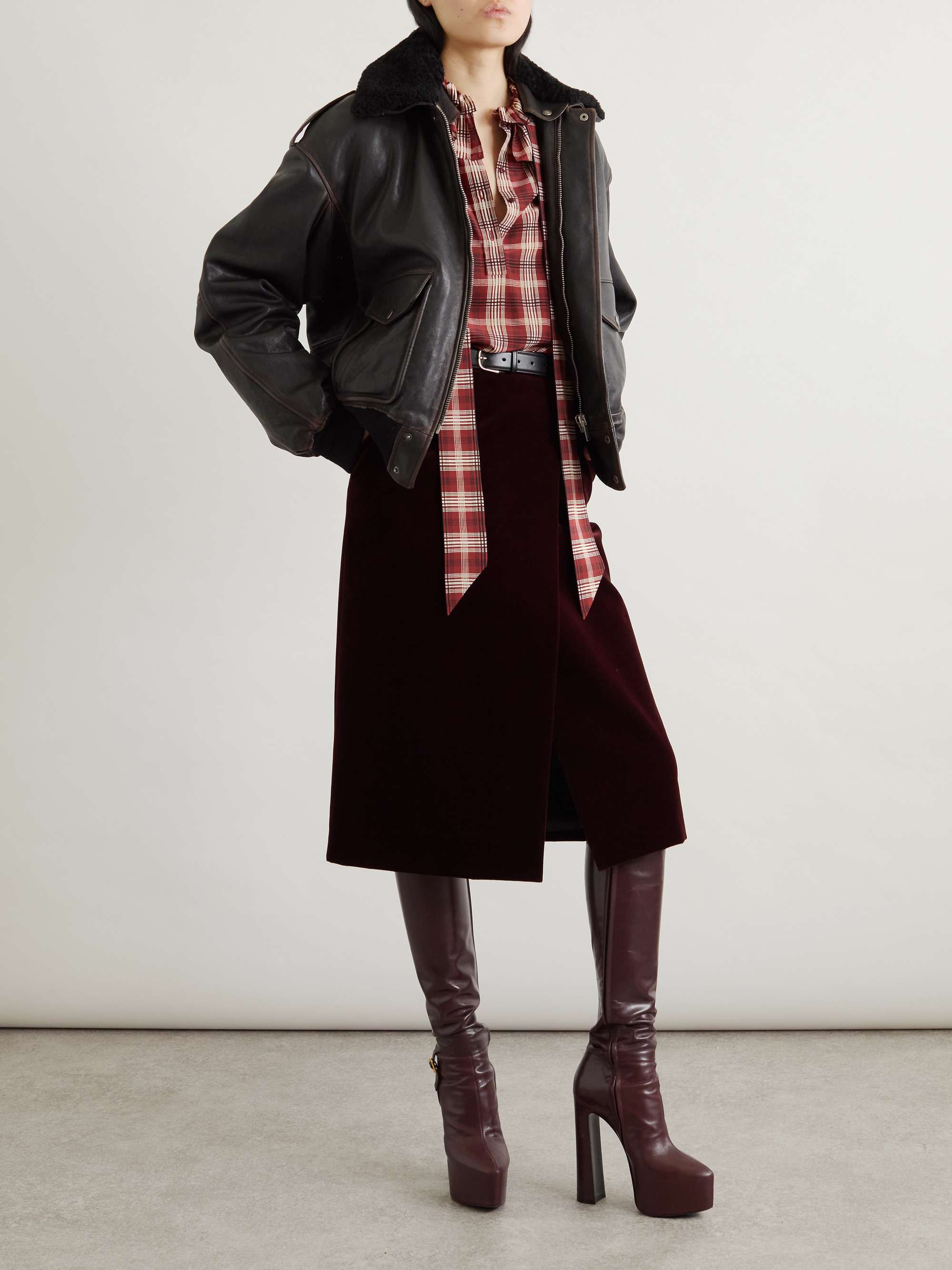Oversized shearling jacket view