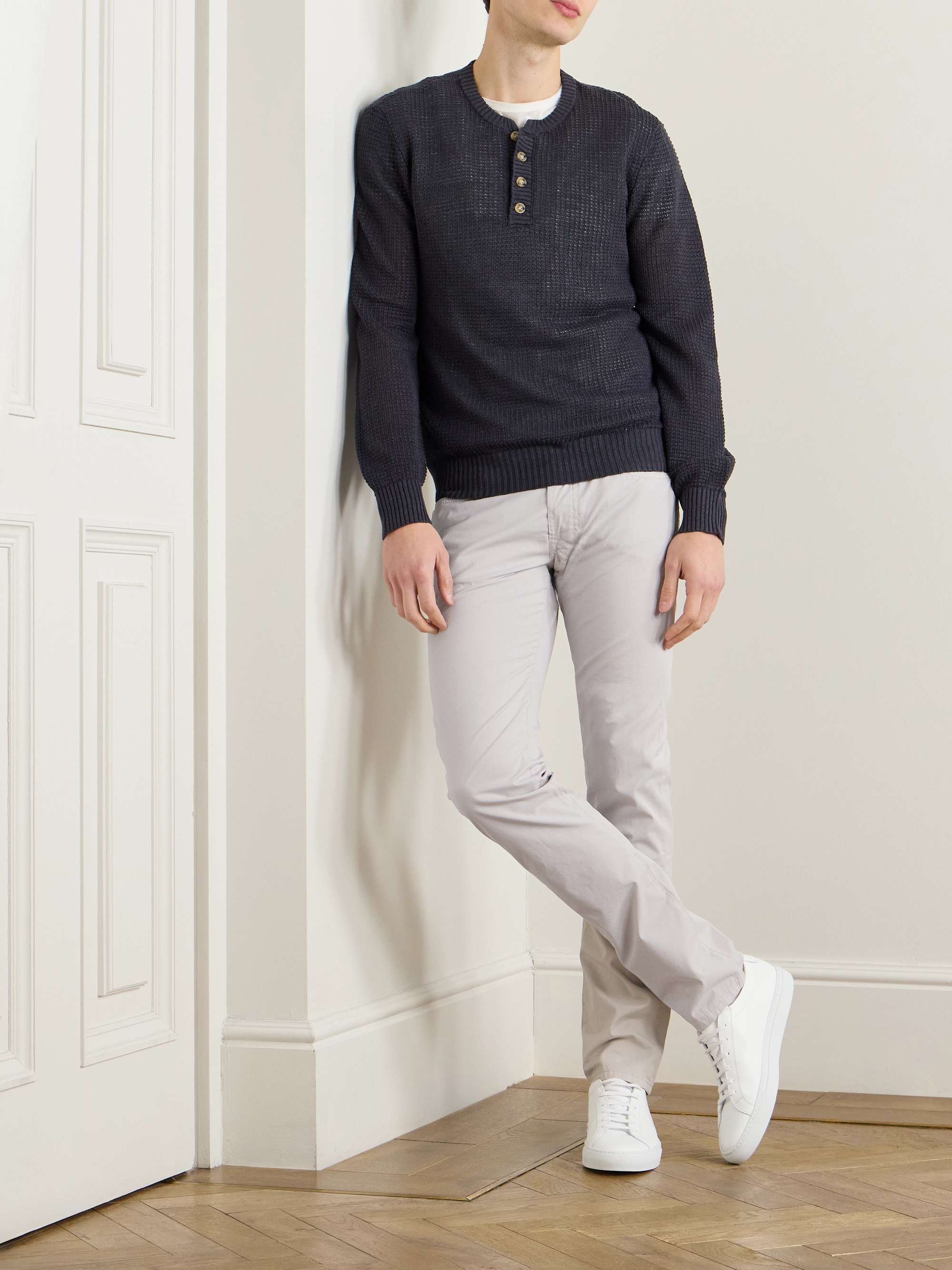 Blue Division Slim-Fit Stretch-Cotton Twill Trousers view