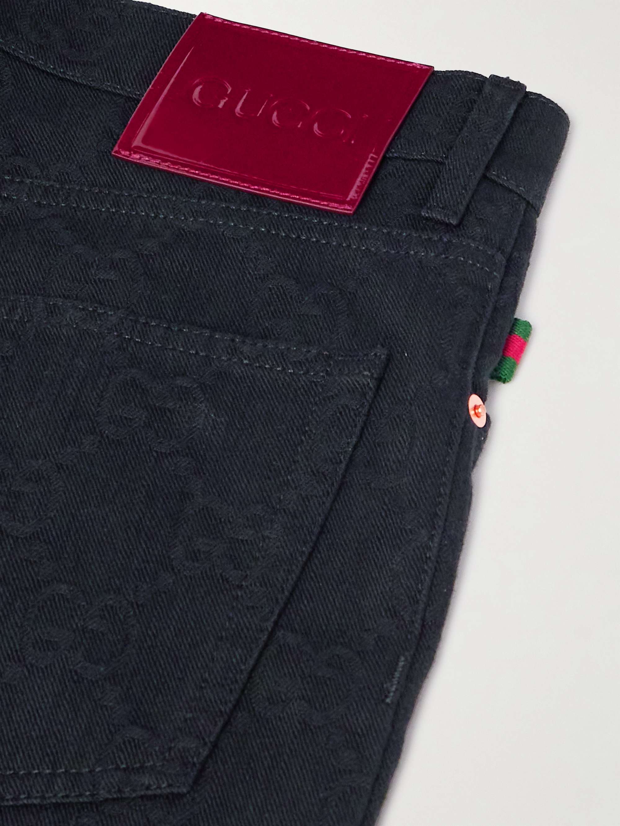 Slim-Fit Logo-Jacquard Jeans view
