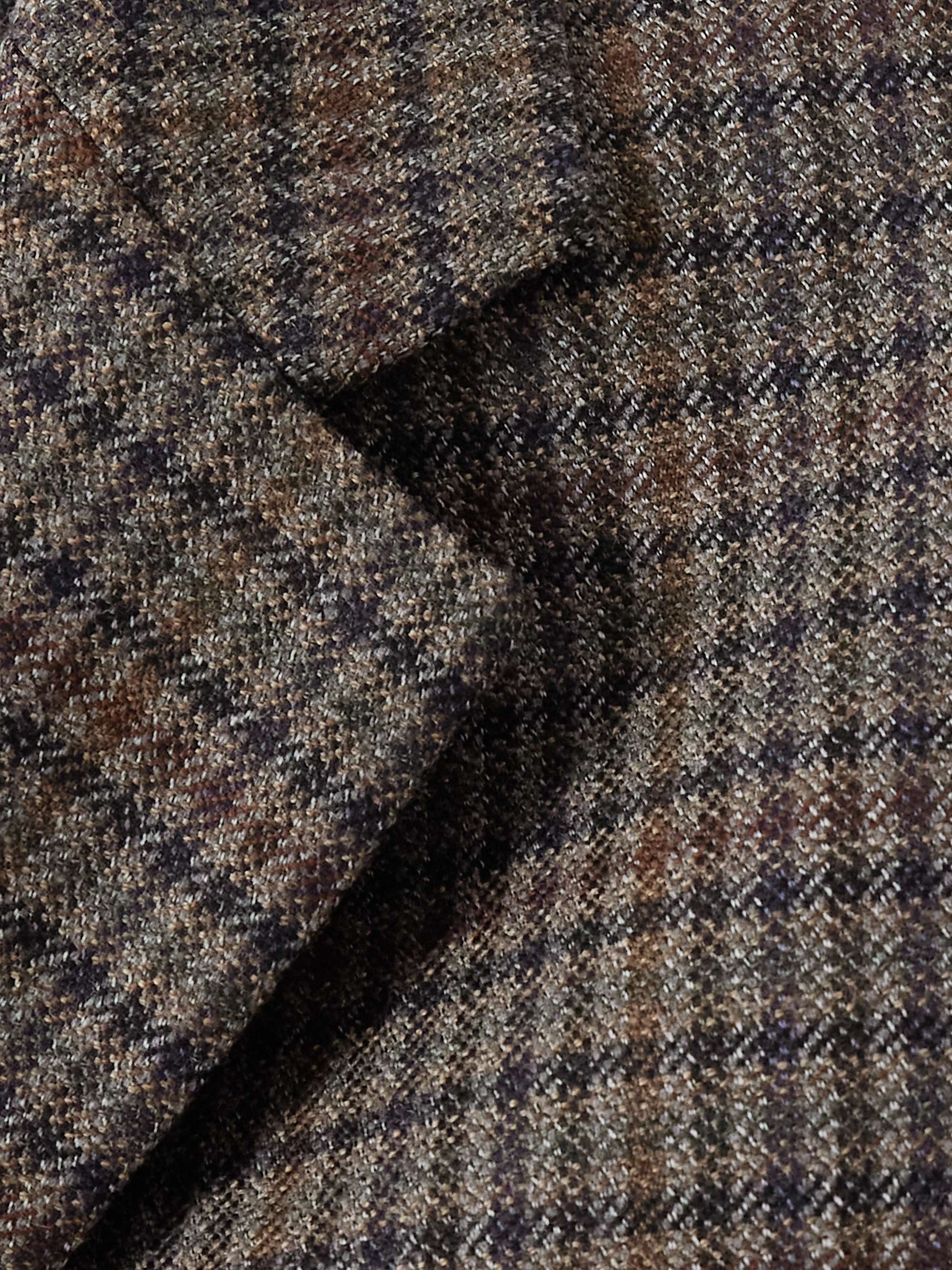 Checked padded wool blazer view