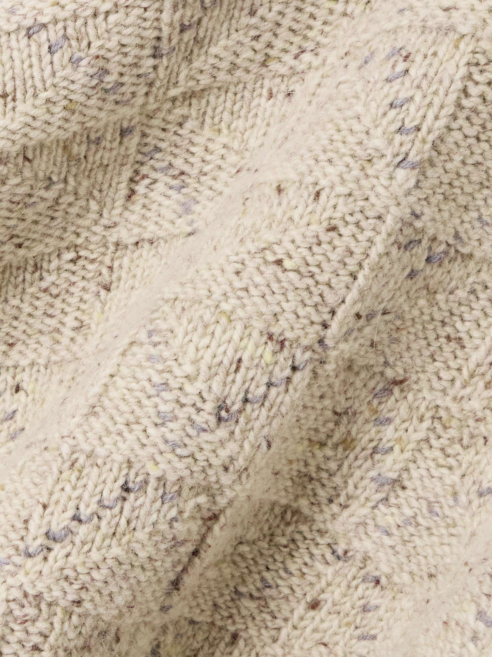 Checked knitted wool midi skirt view