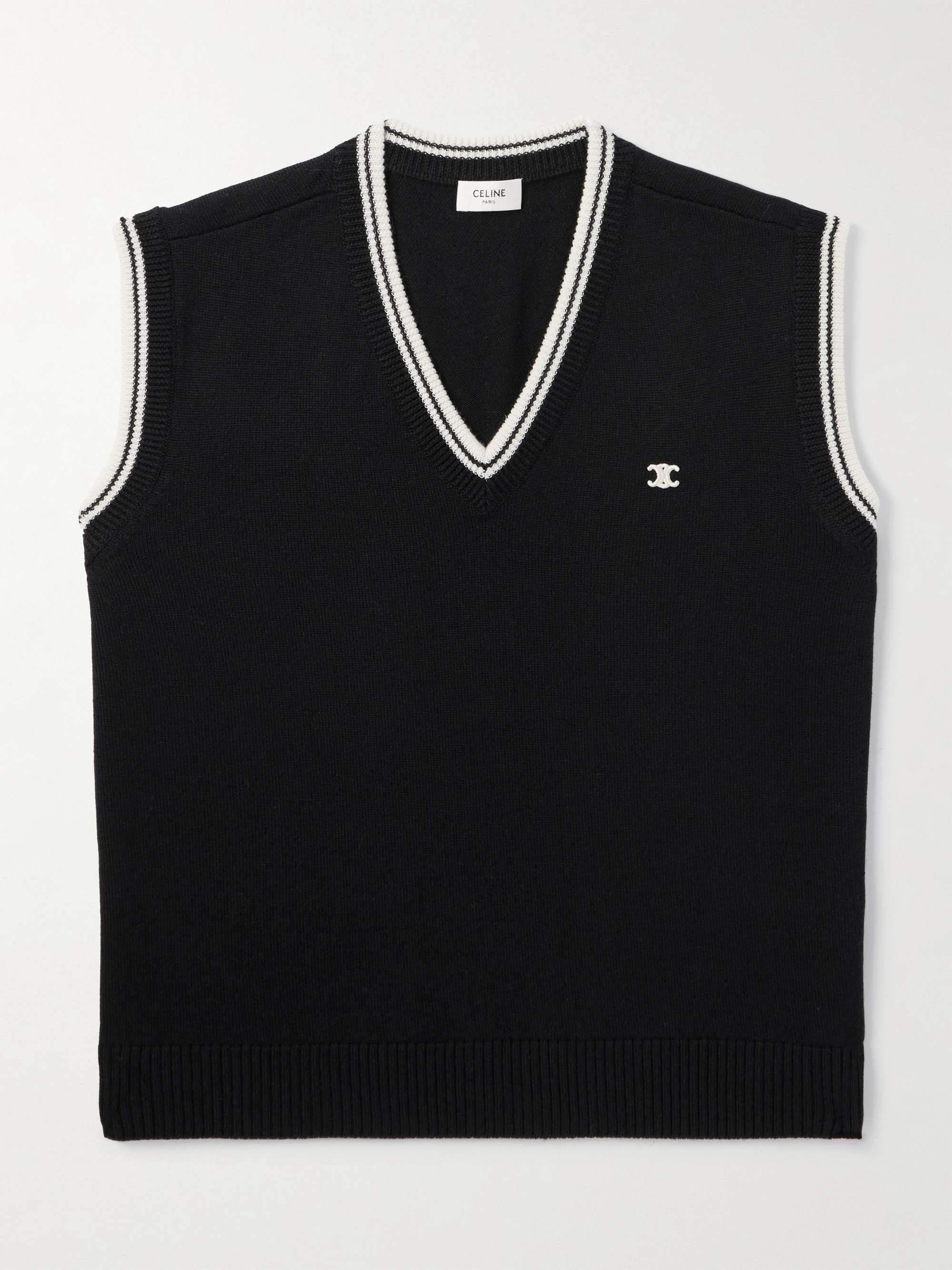 Logo-Embroidered Wool Sweater Vest view