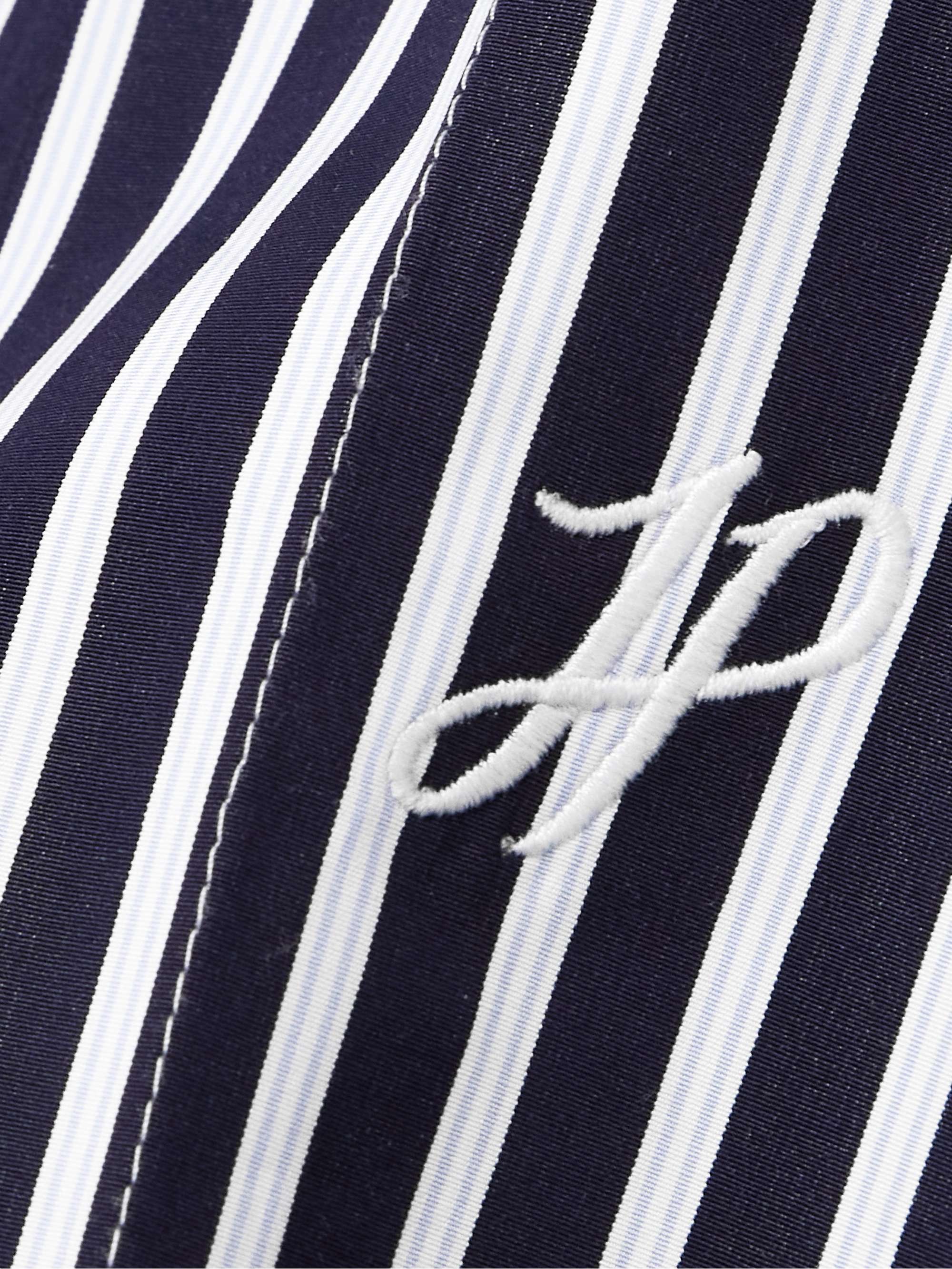Embroidered striped cotton-poplin shorts view