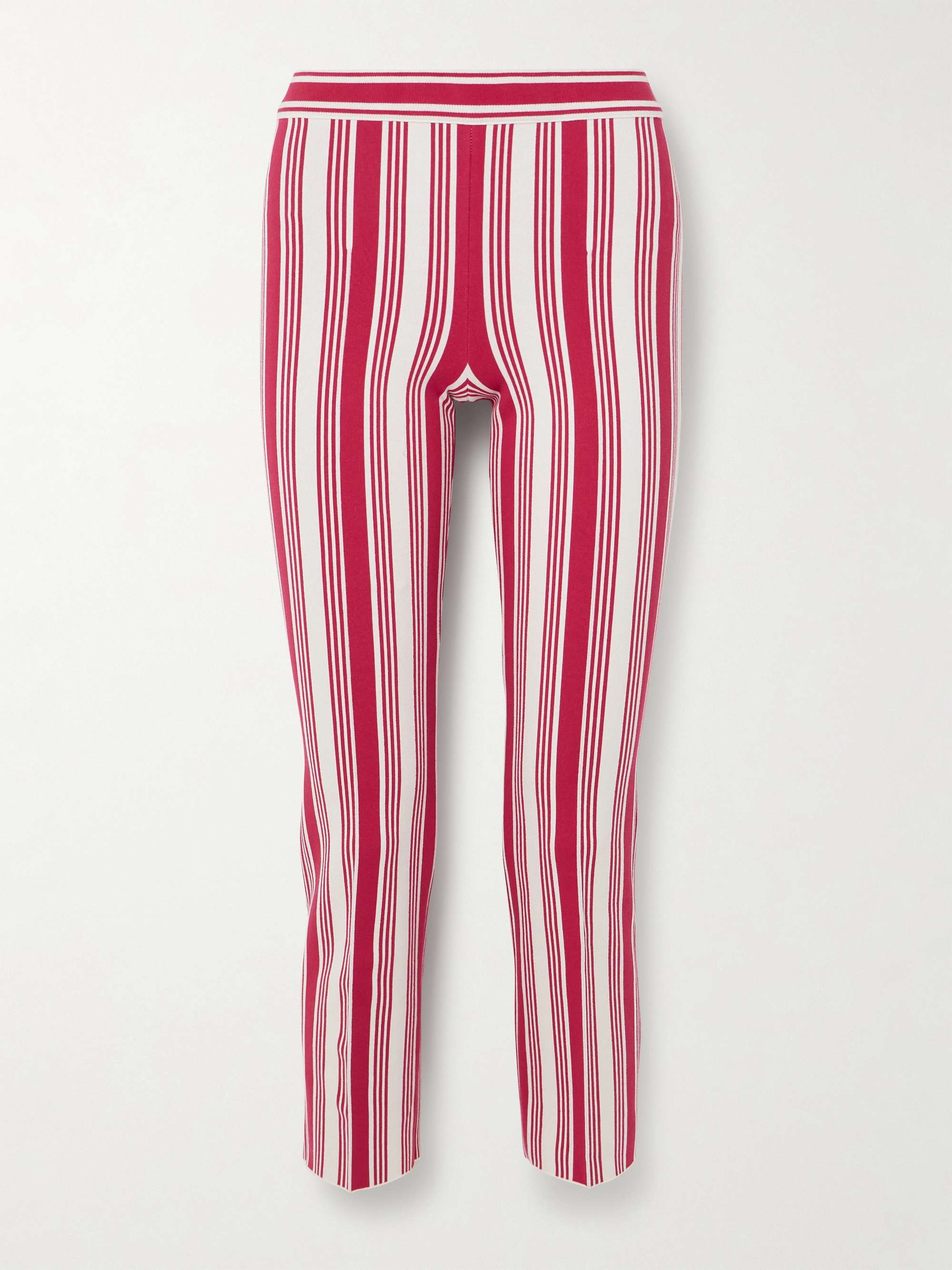 Louis cropped striped cotton-blend straight-leg pants view