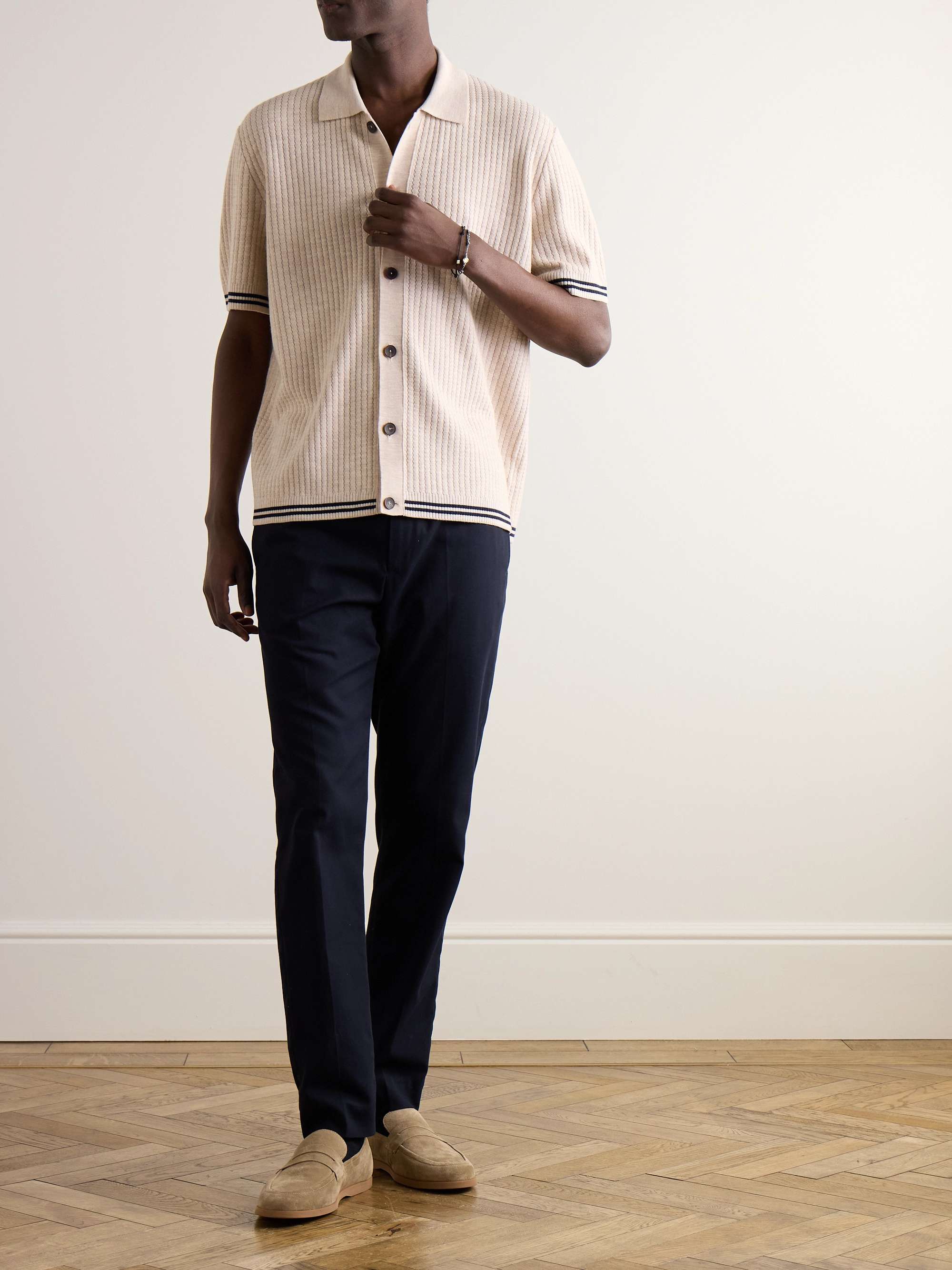 Striped Ribbed Merino Wool Shirt view