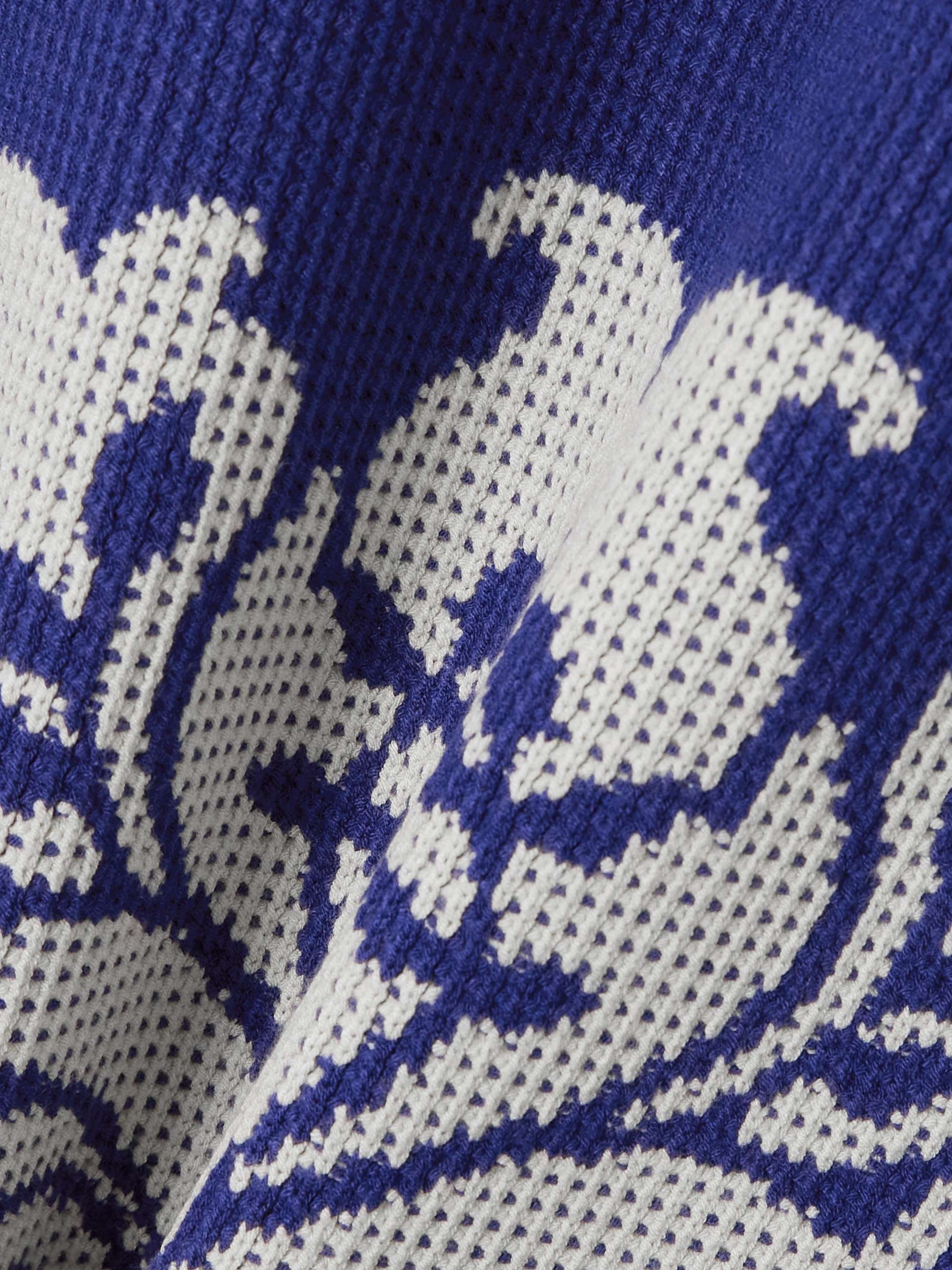 Hooded belted waffle-knit jacquard cardigan view
