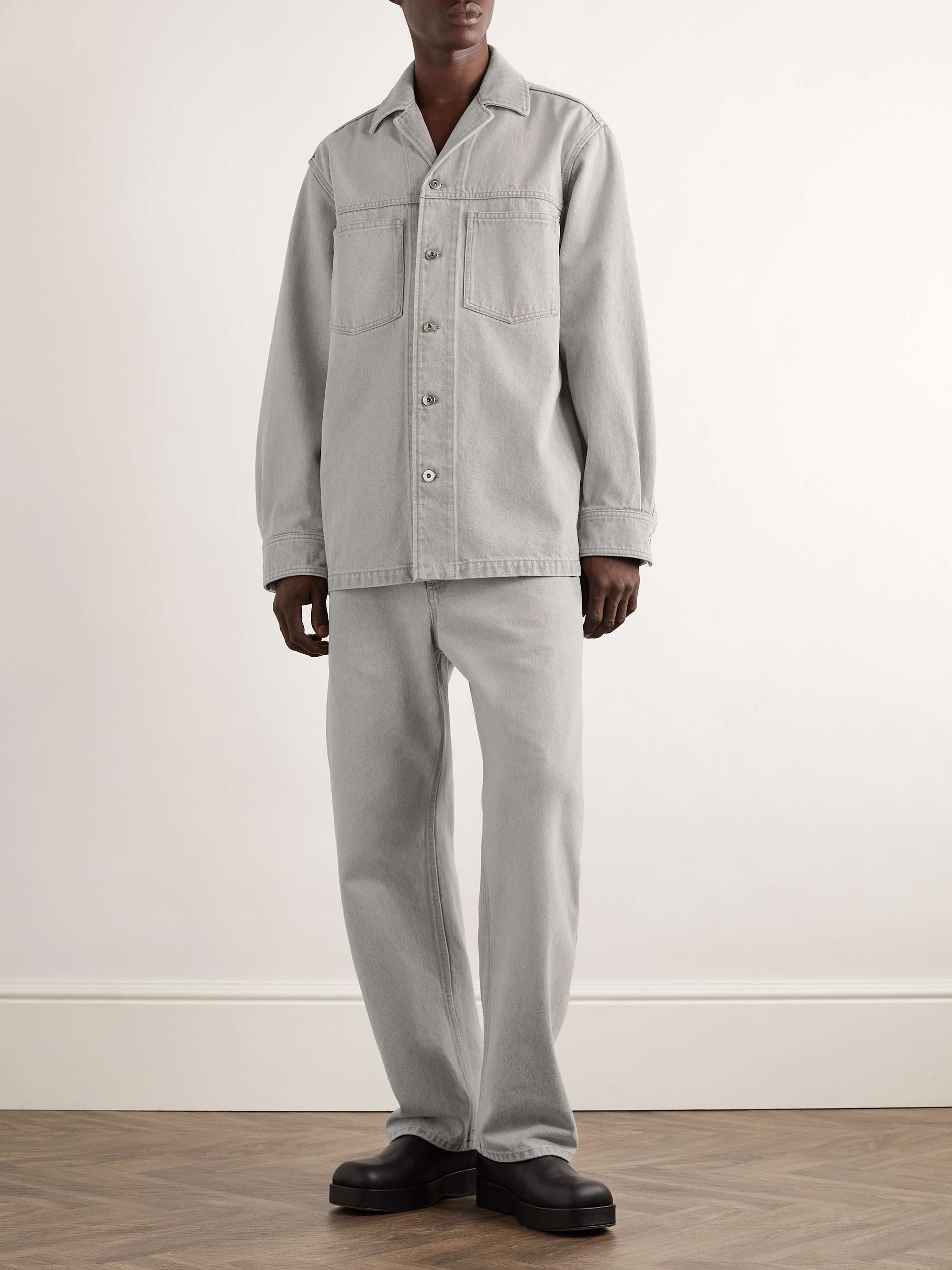 Camp-Collar Denim Overshirt view
