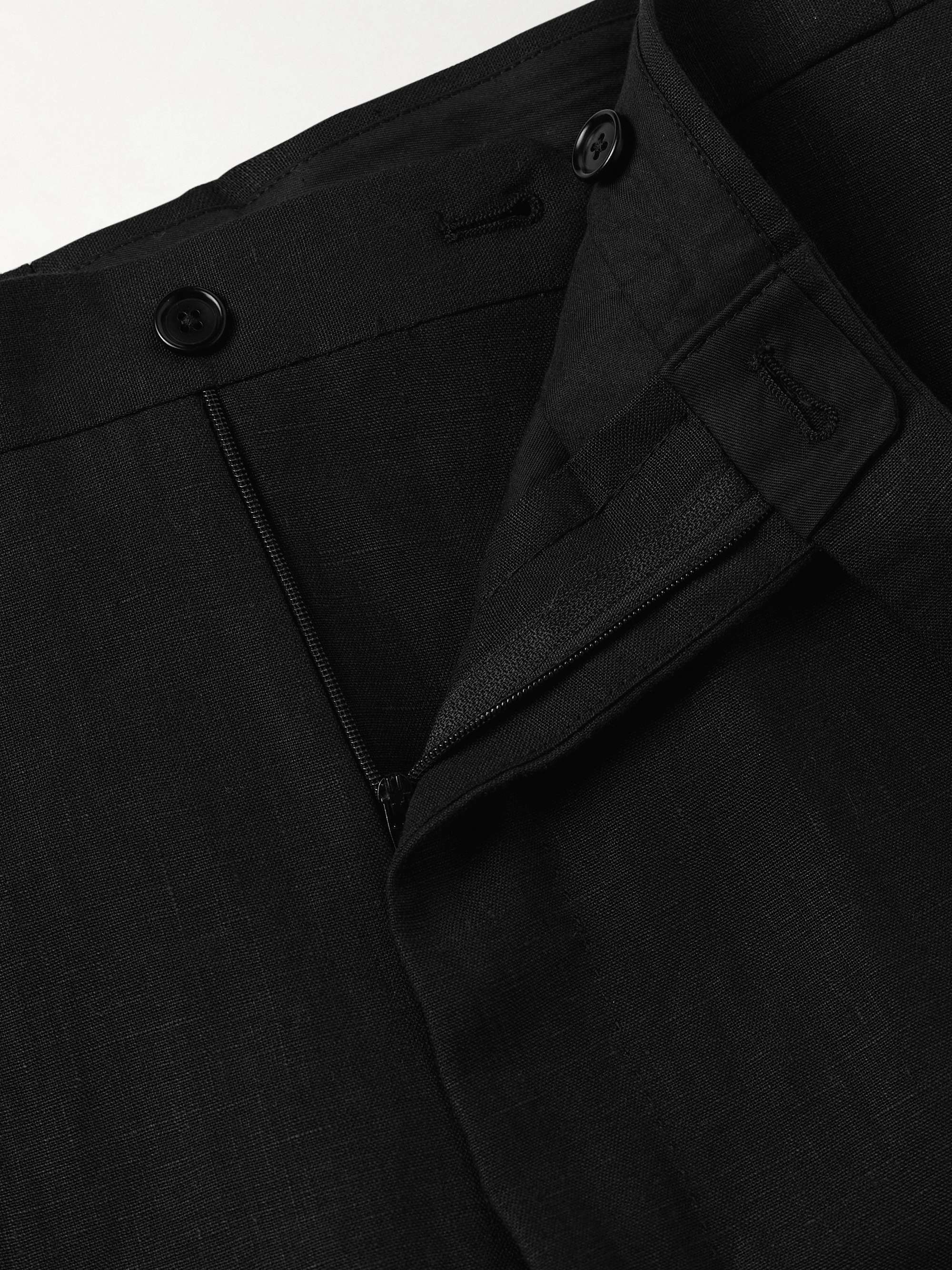 Slim-Fit Linen Tuxedo Trousers view