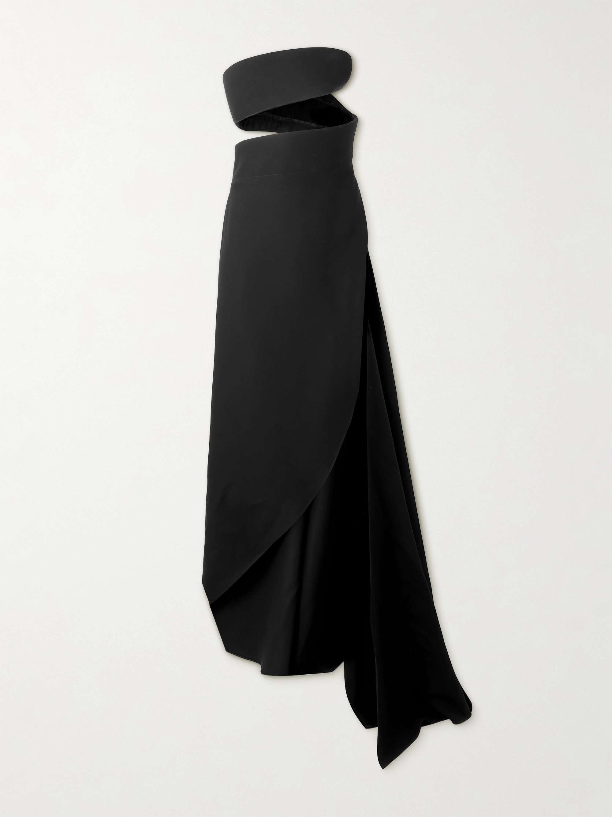 Spiral strapless bustier silk and wool-blend gown view