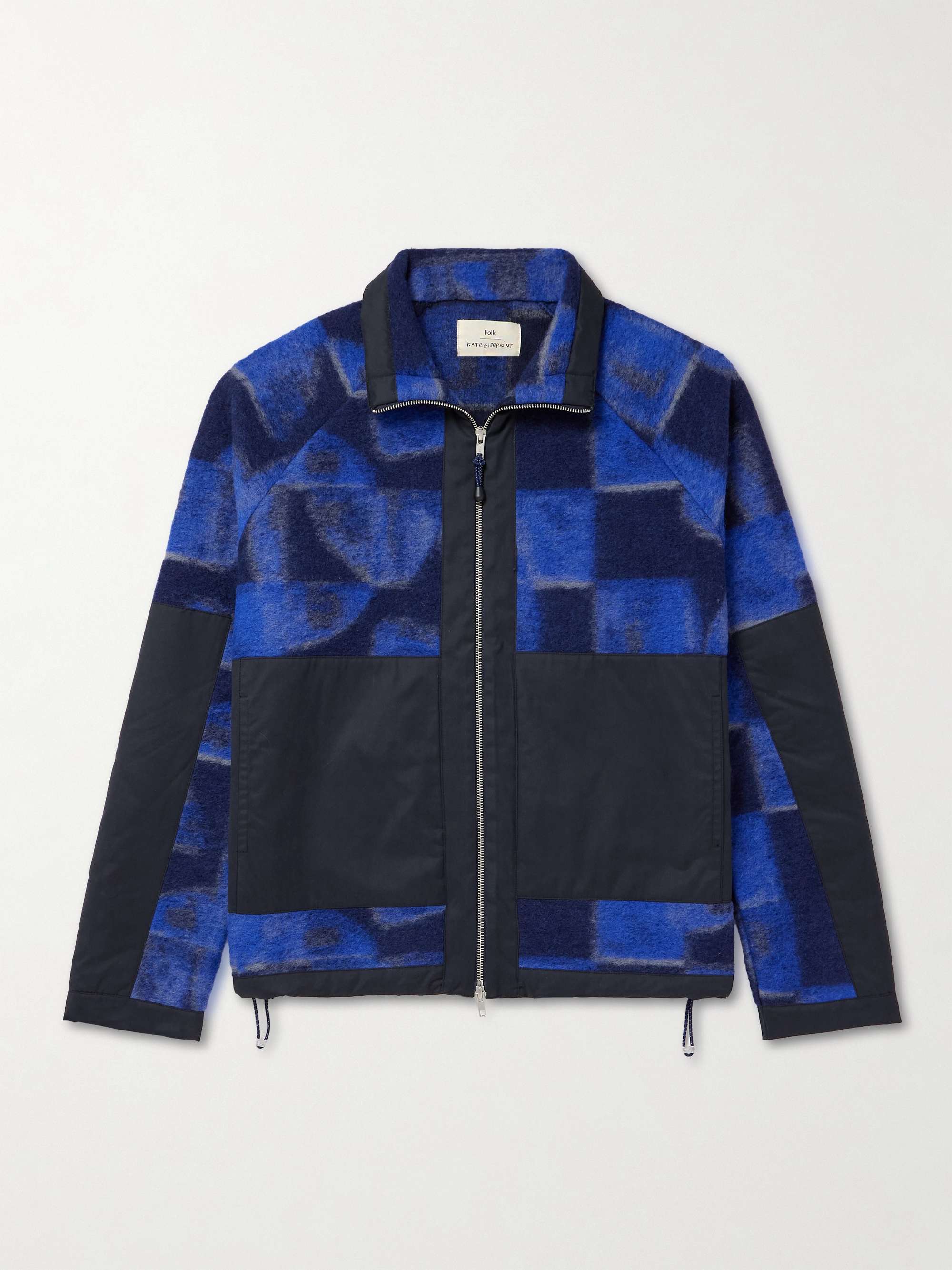 Signal Shell-Trimmed Printed Wool-Blend Fleece Jacket view