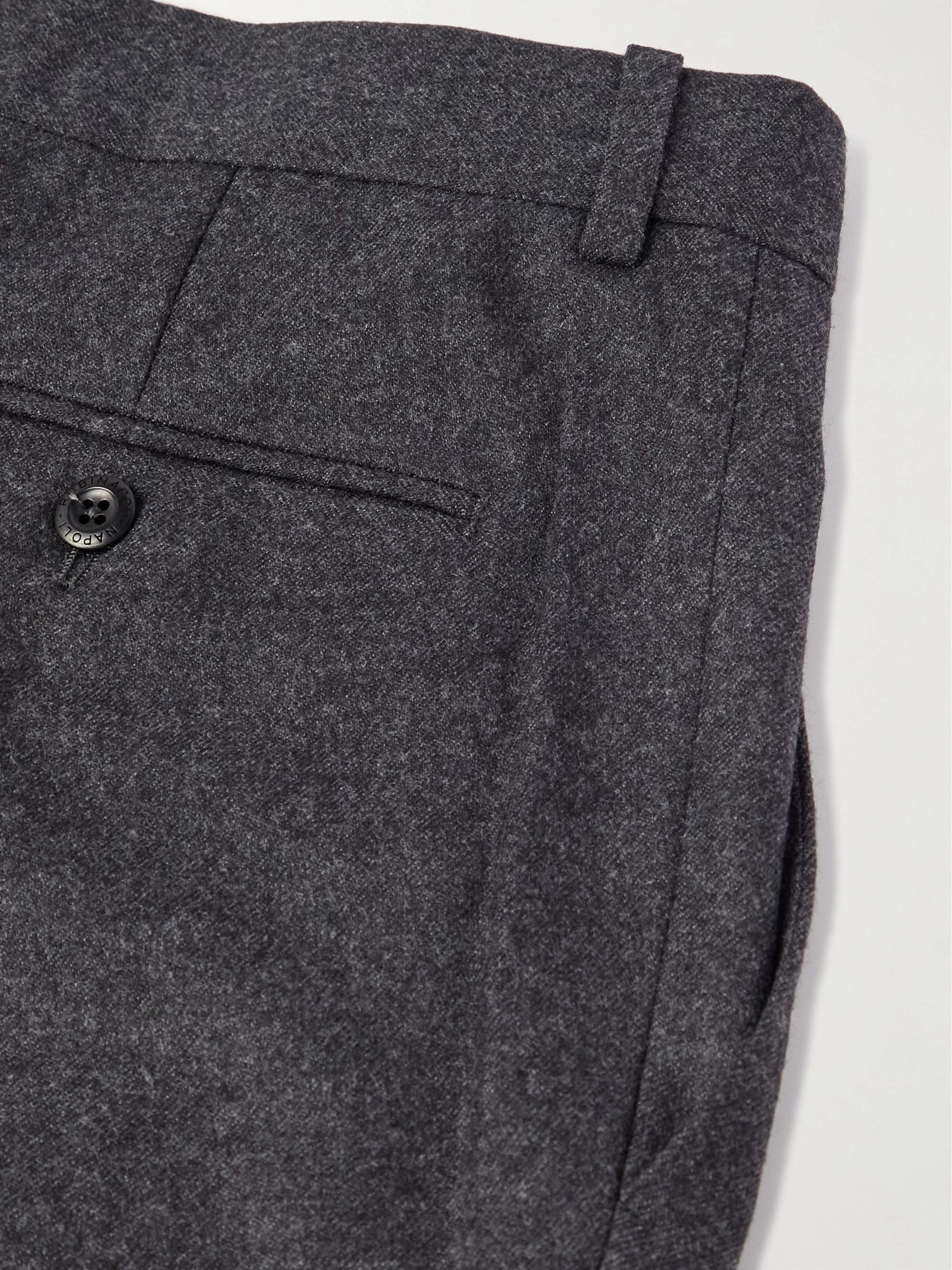 Luca Slim-Fit Tapered Wool-Flannel Trousers view