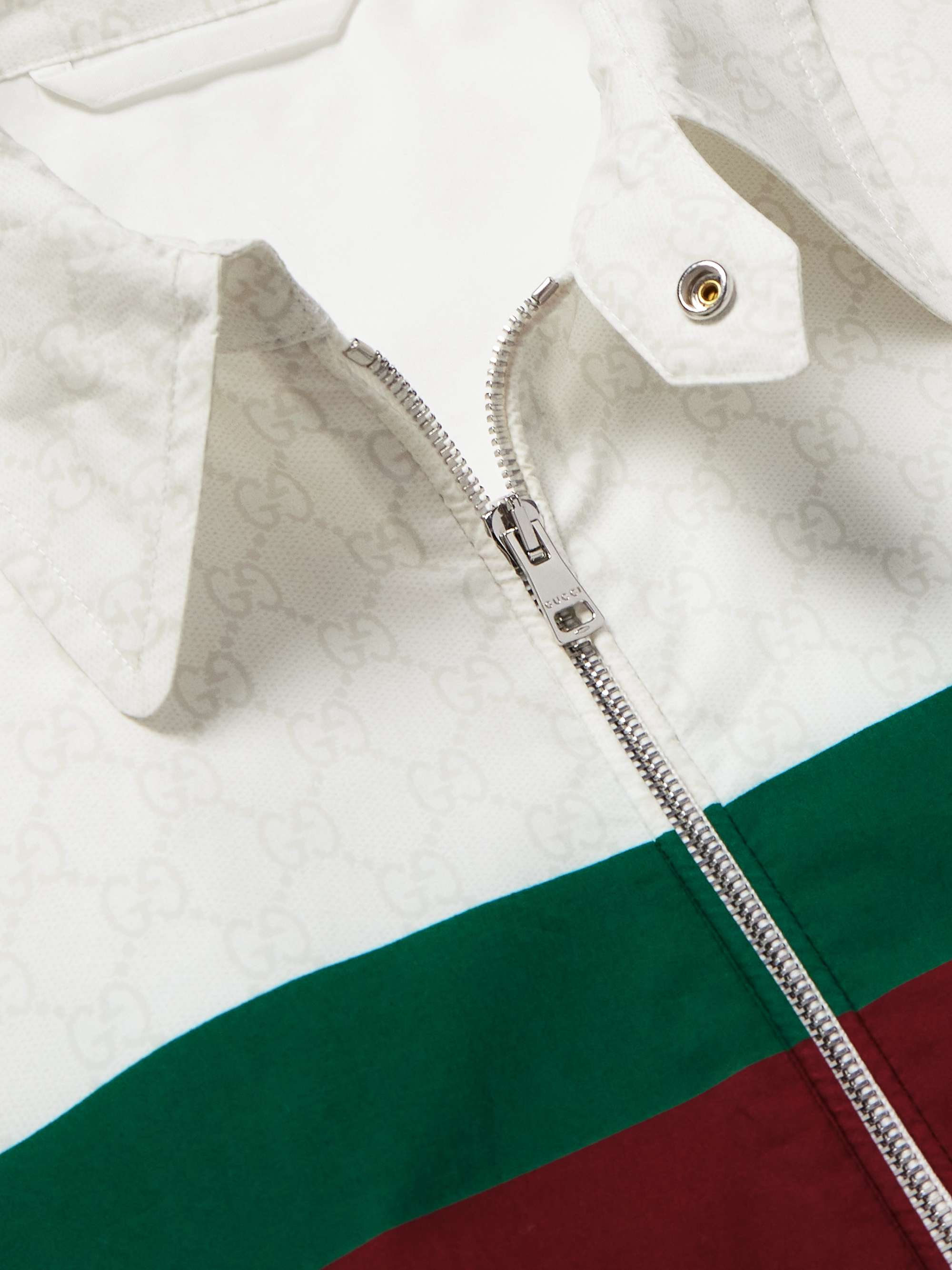 Shell-Trimmed Logo-Print Cotton-Poplin Blouson Jacket view