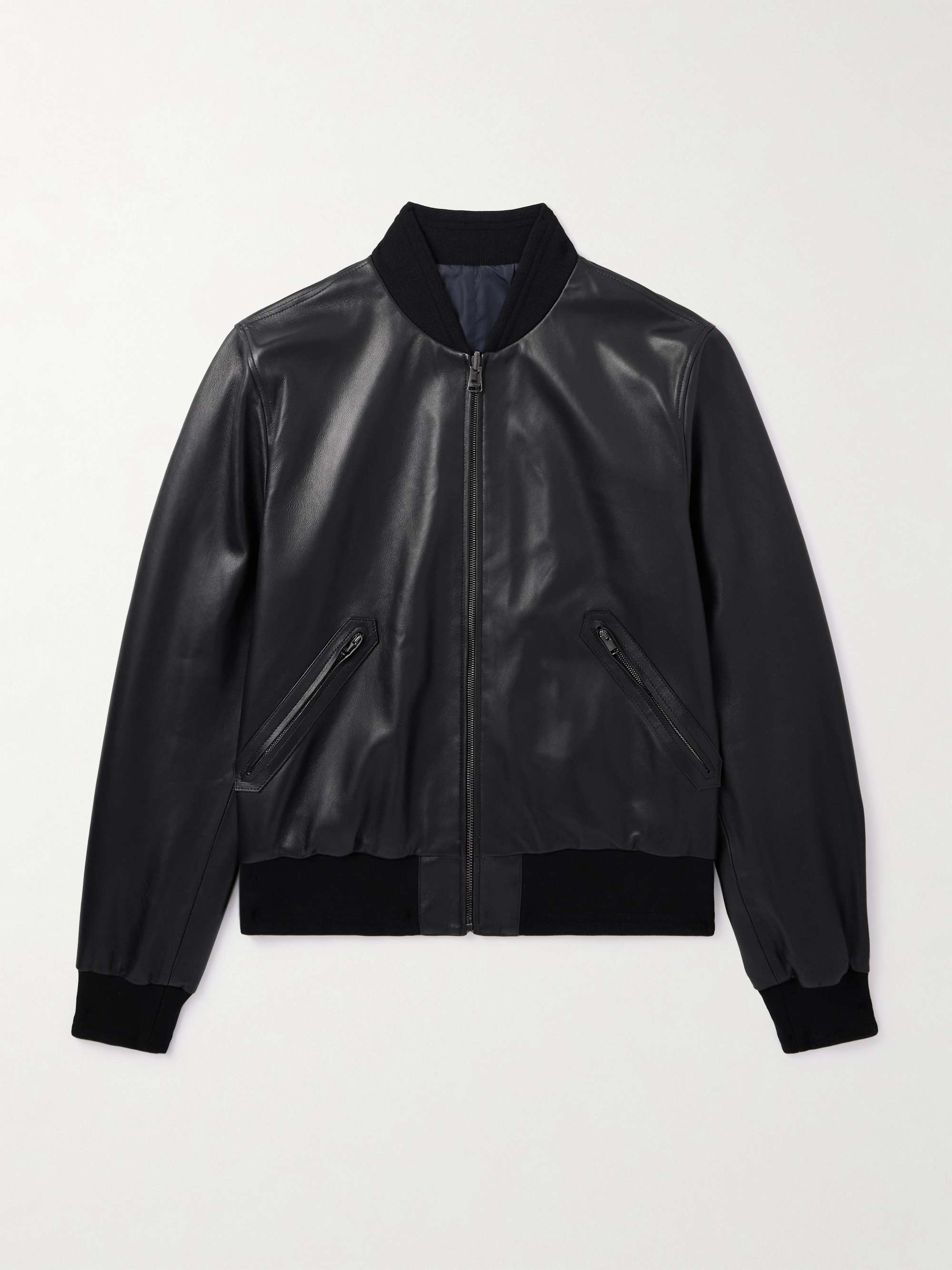 Reversible Leather and Shell Bomber Jacket view