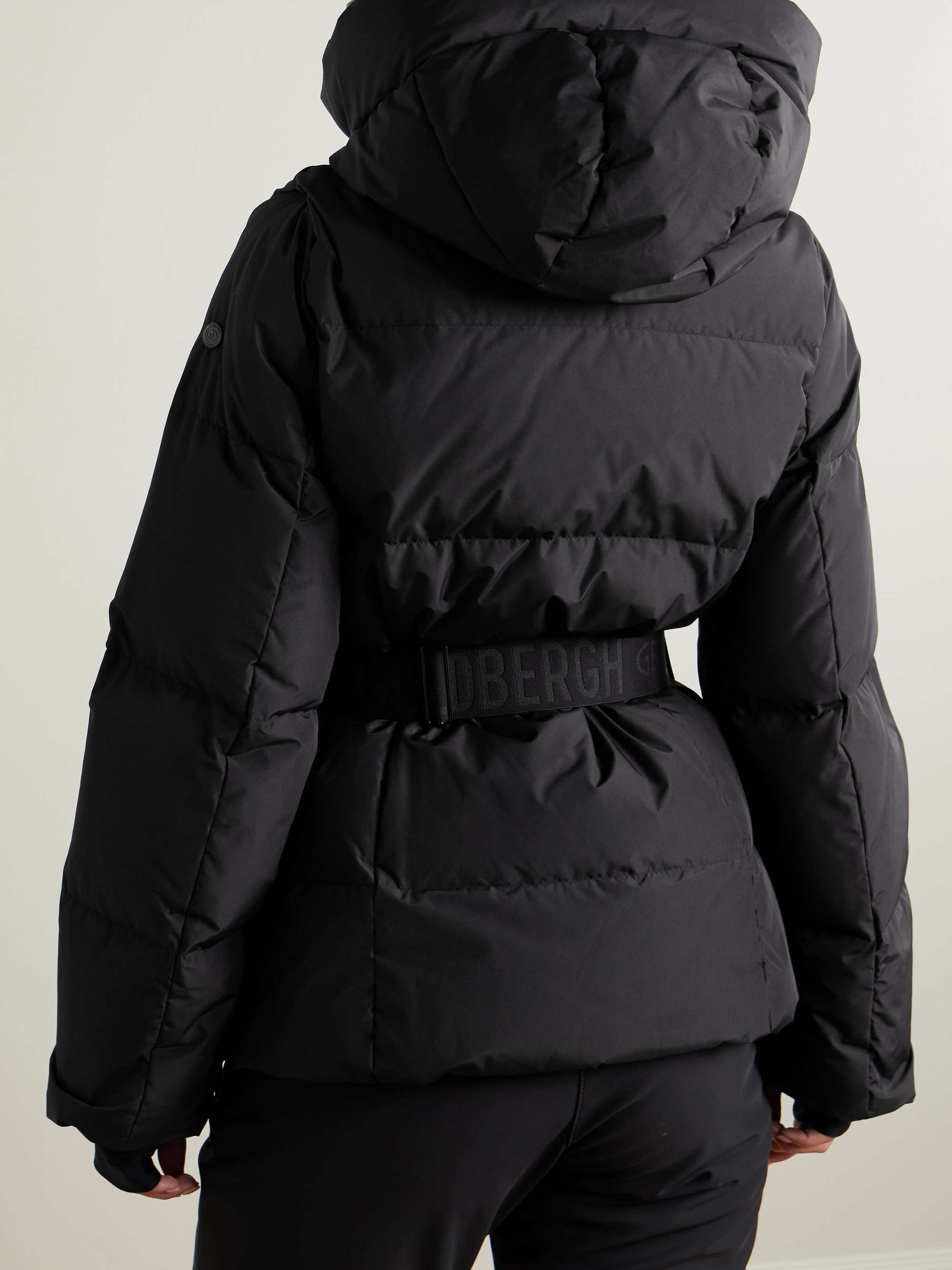 Bowy bow-detailed belted quilted ski jacket view