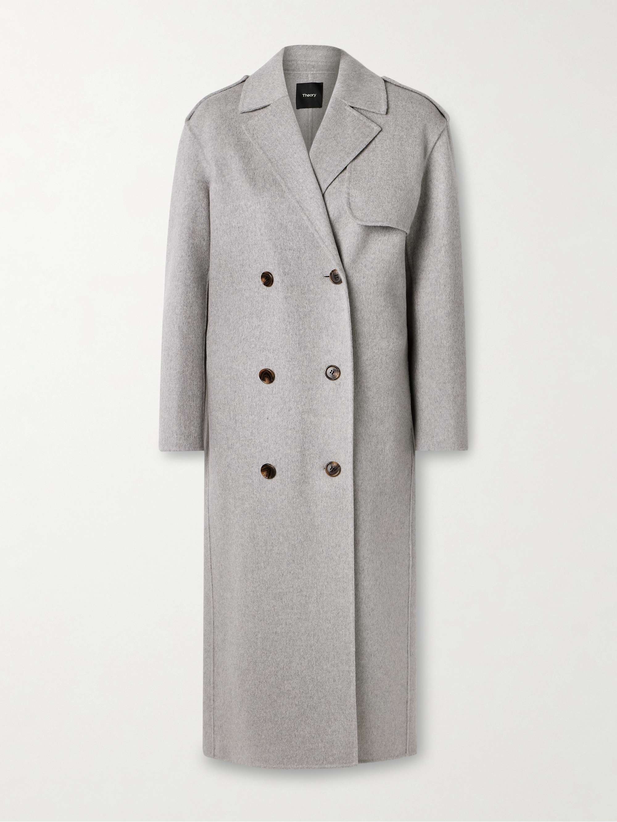 Double-breasted wool and cashmere-blend felt coat view