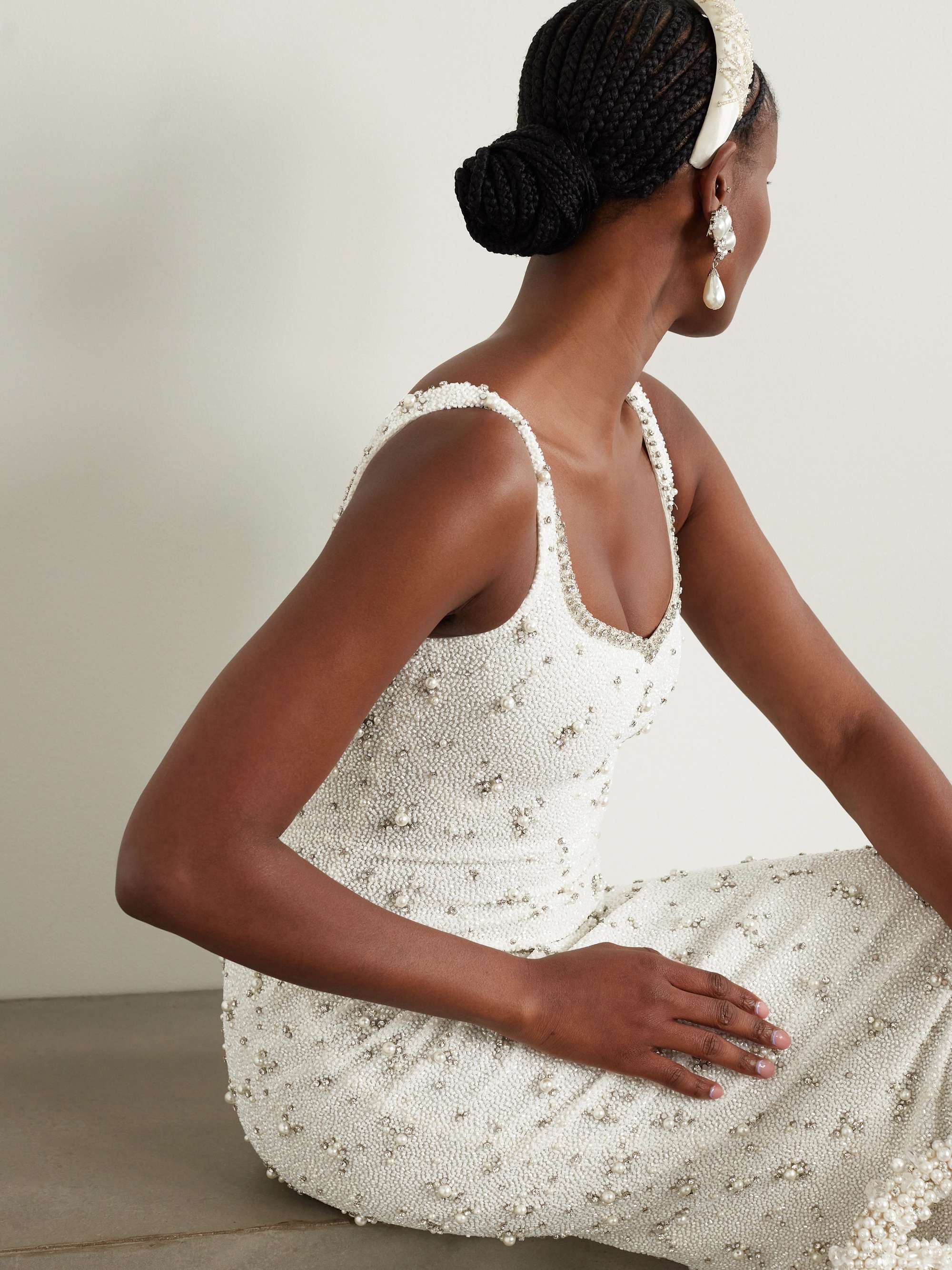Embellished stretch-tulle gown view