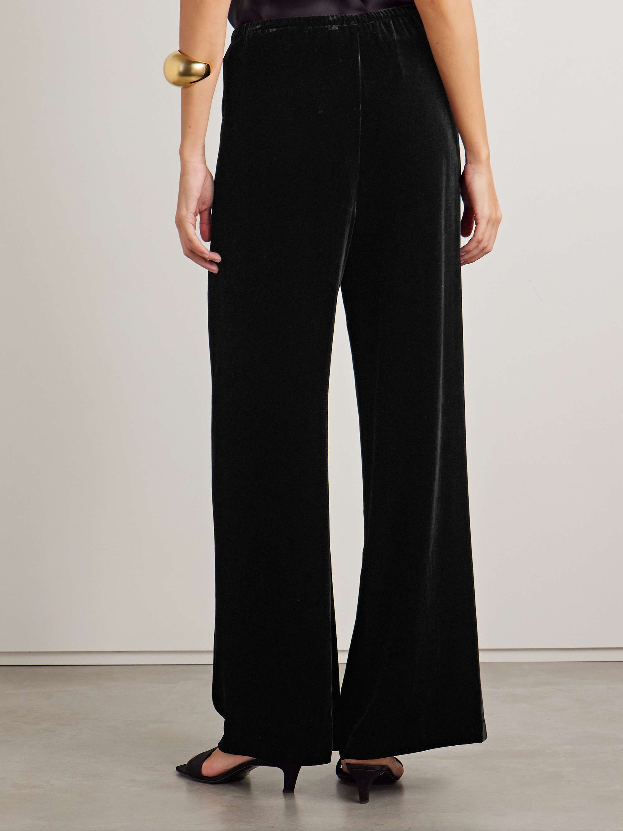Velvet wide-leg pants view