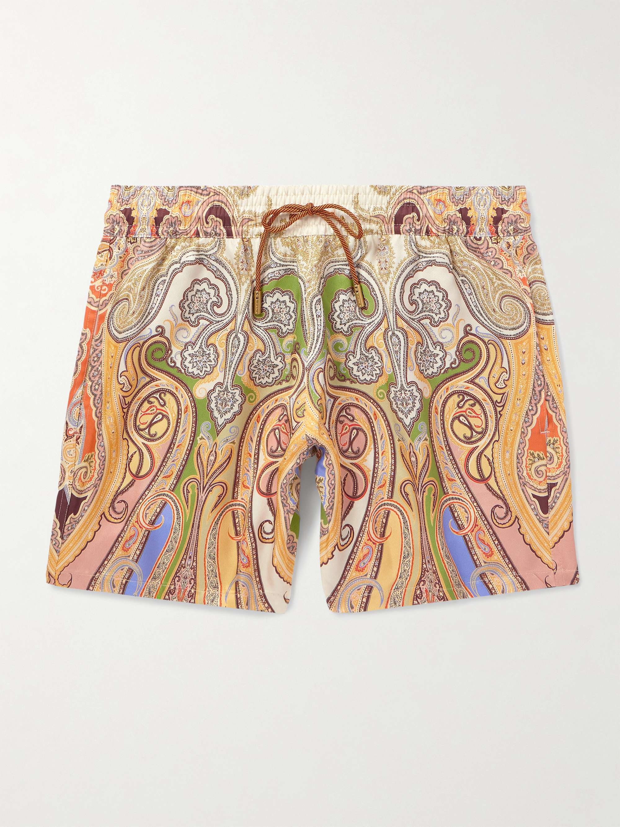 Straight-Leg Mid-Length Paisley-Print Swim Shorts view