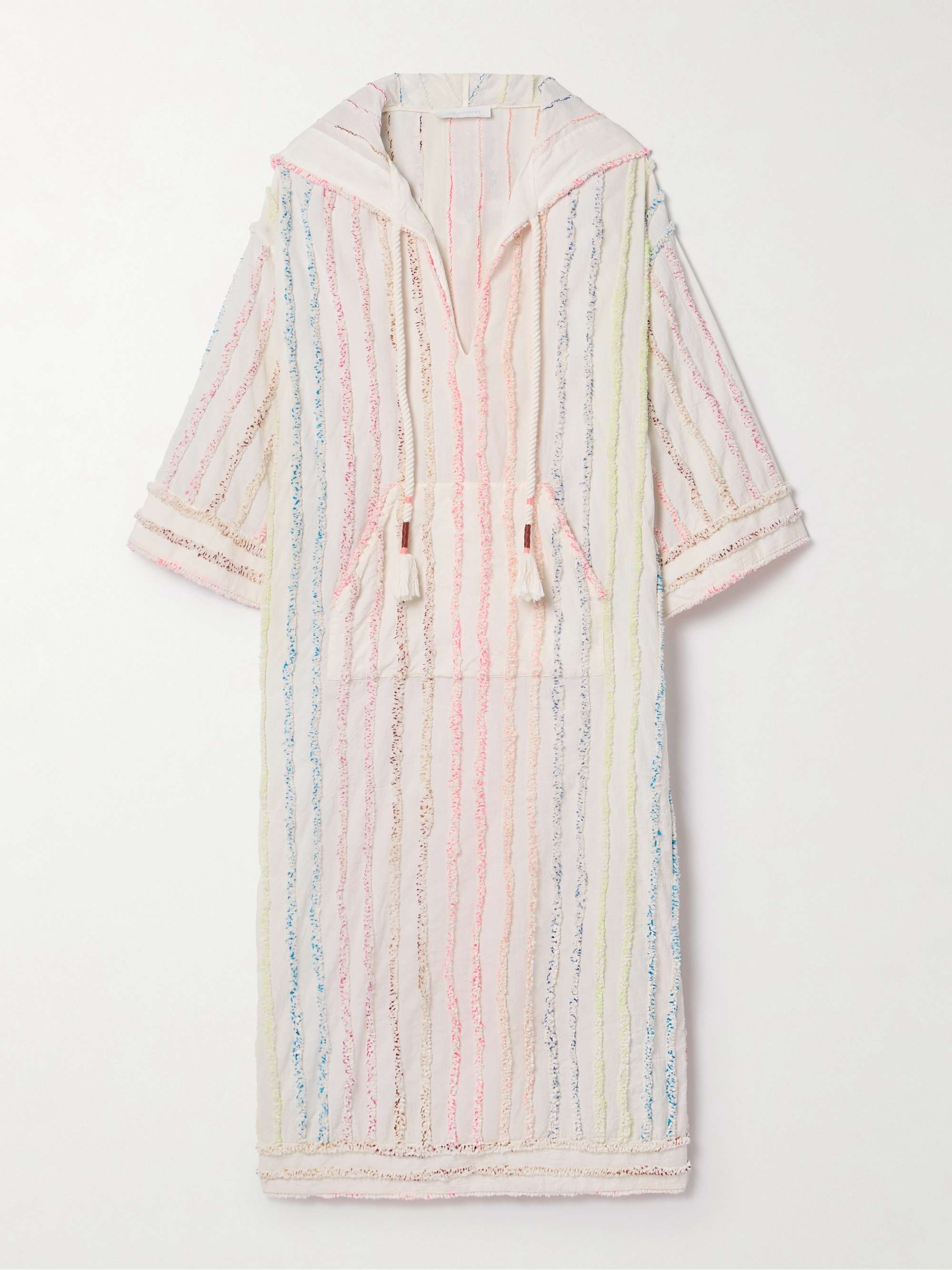 Lucky hooded striped cotton tunic view