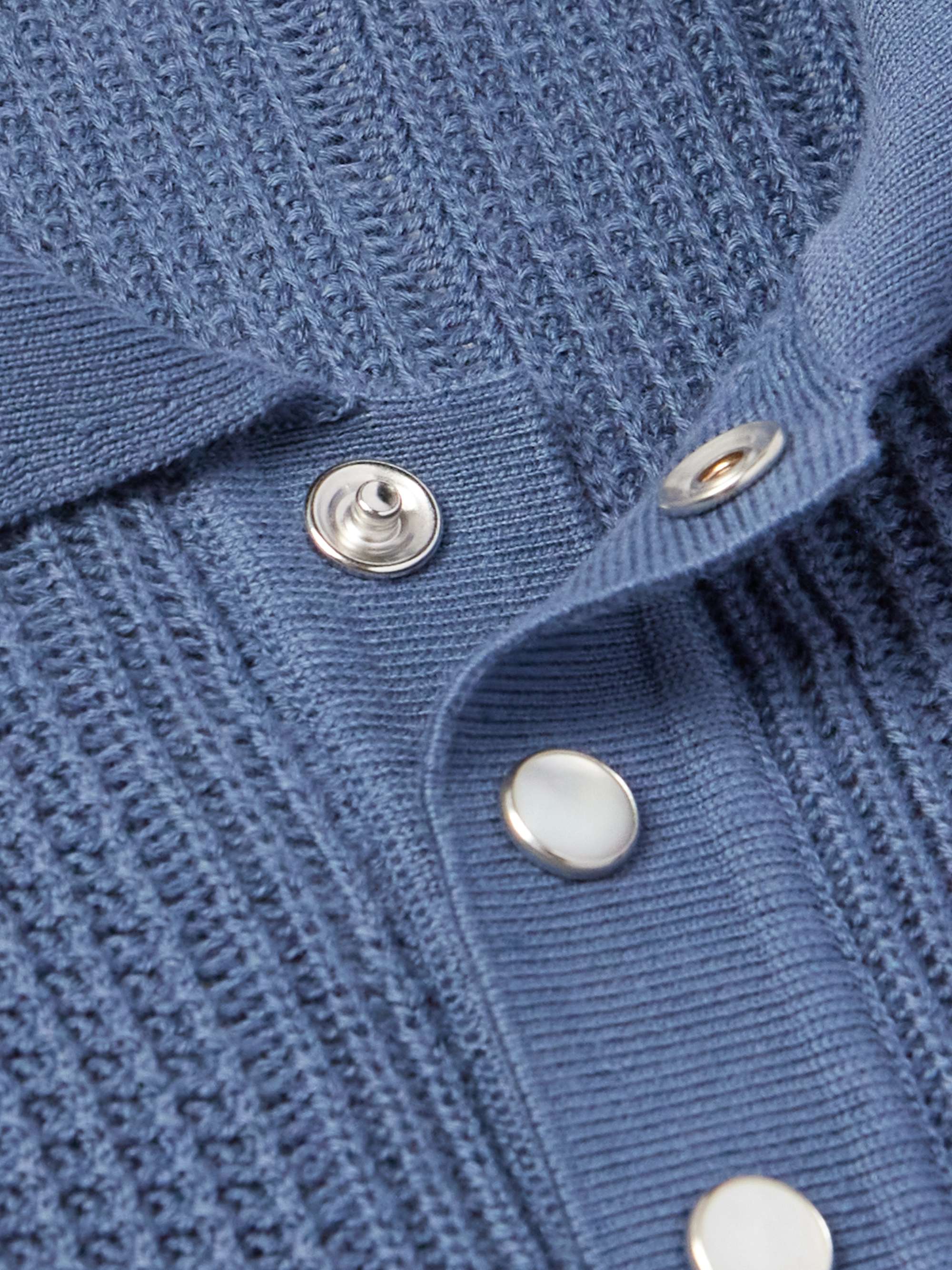 Slim-Fit Ribbed Cotton Polo Shirt view