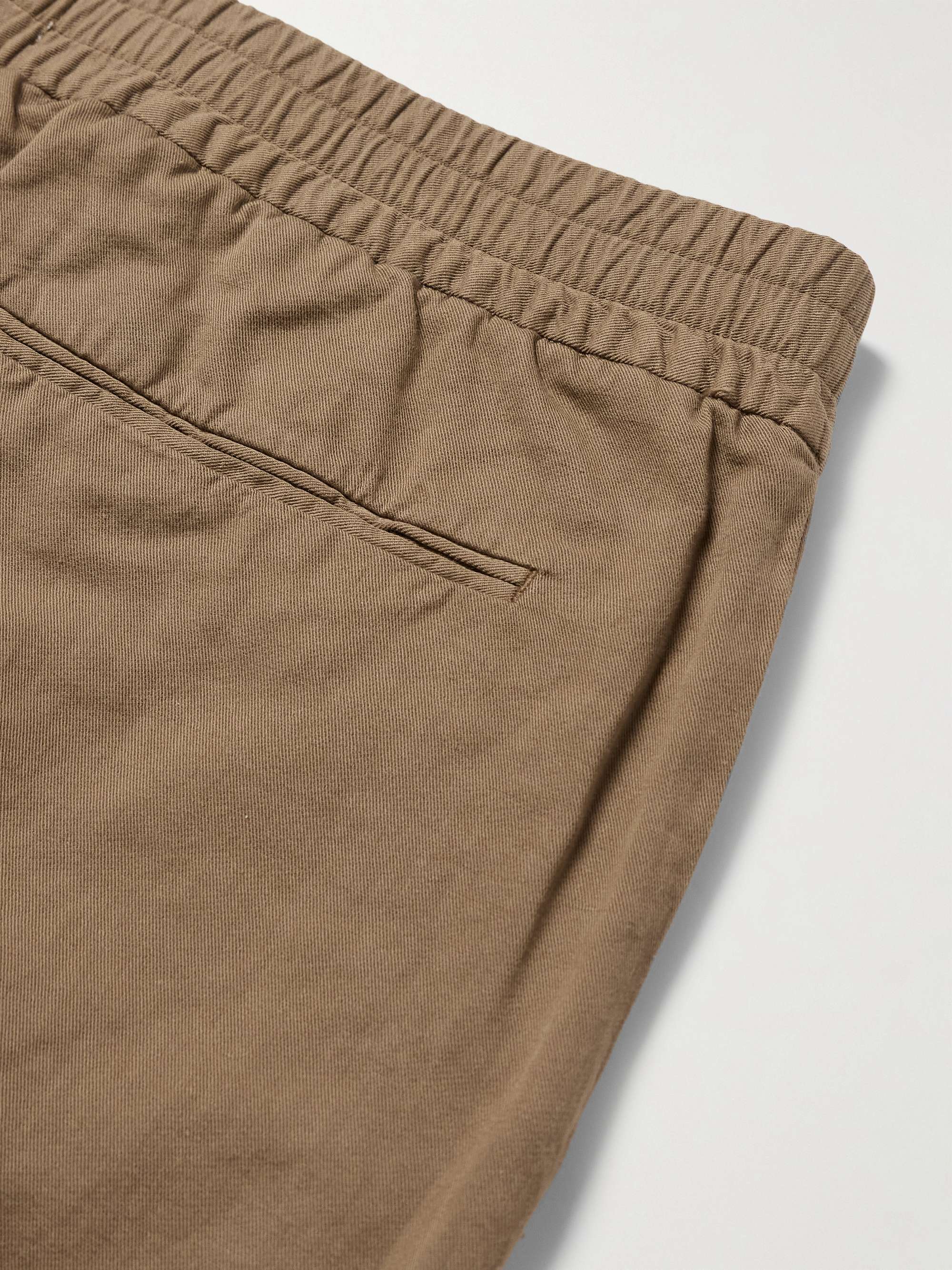 Straight-Leg Cotton and Linen-Blend Drawstring Trousers view